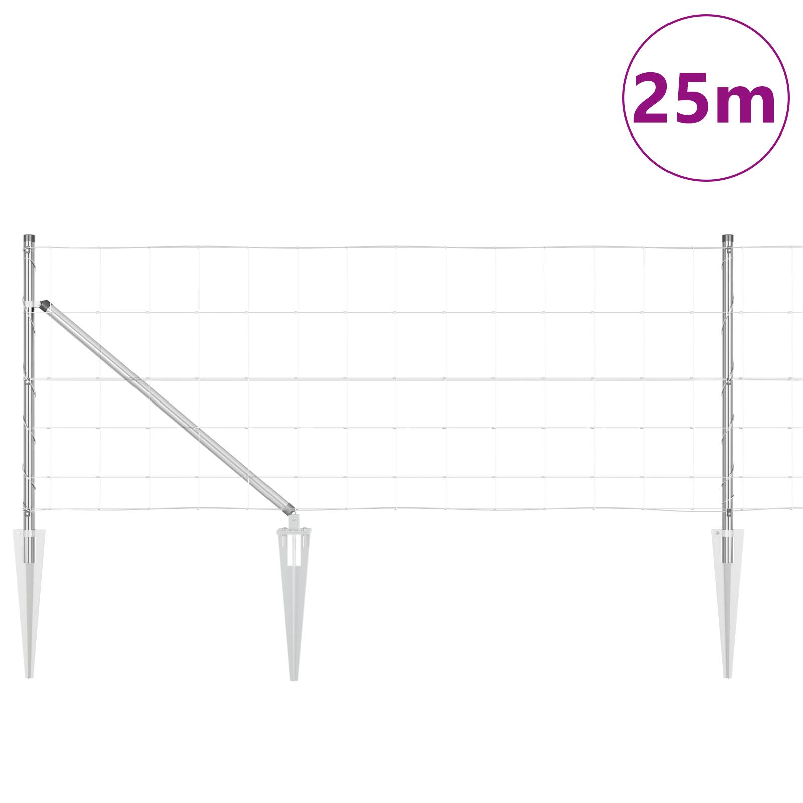 vidaXL Feldzaun 0.8x25 m Verzinkter Stahl