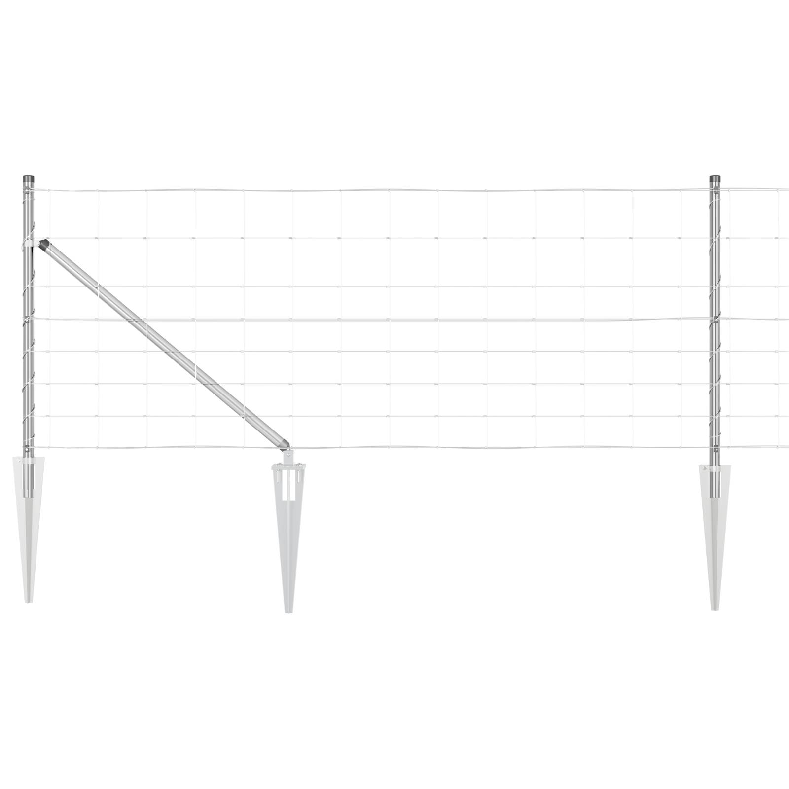 vidaXL Feldzaun 0,8x50 m Verzinkter Stahl