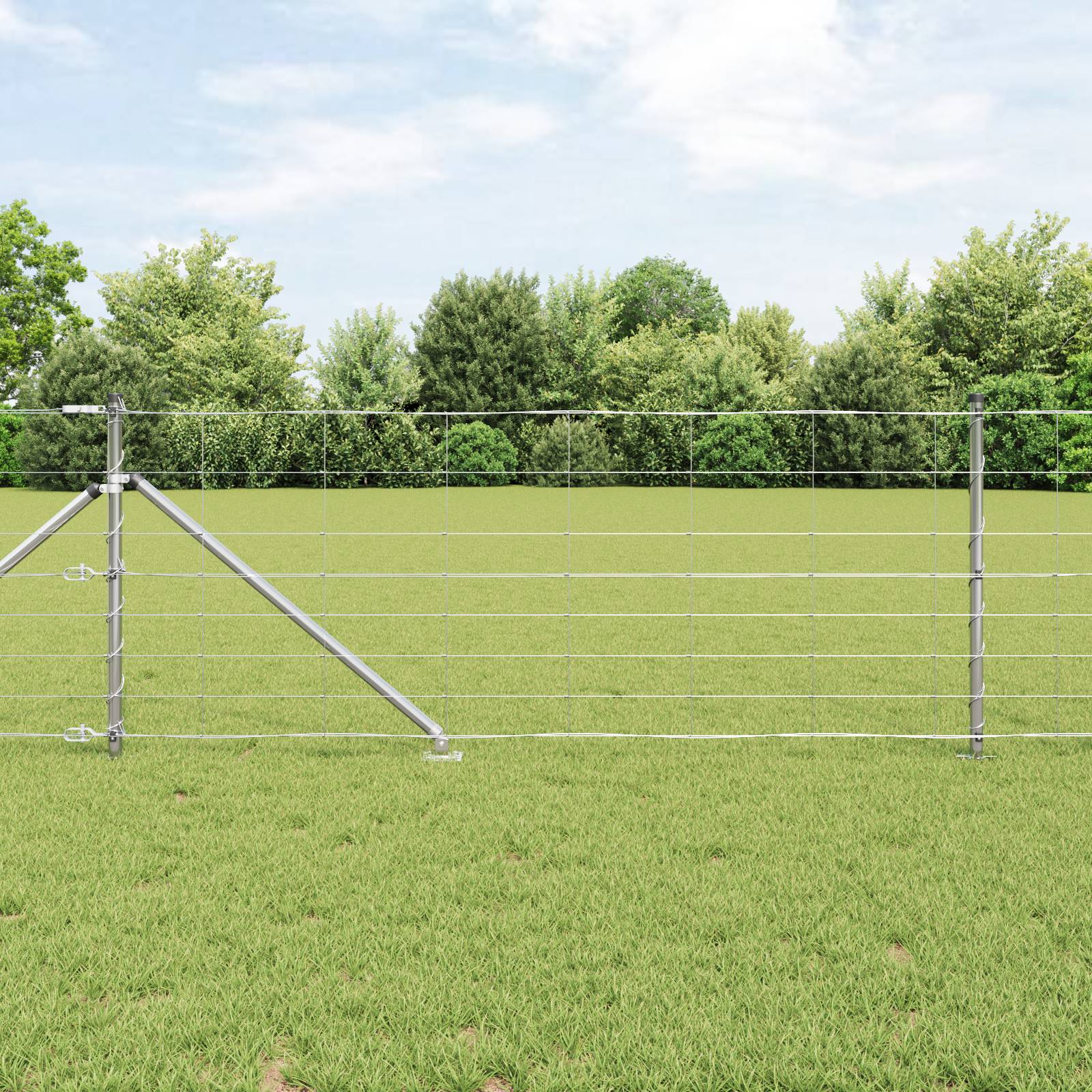 vidaXL Feldzaun 0,8x50 m Verzinkter Stahl