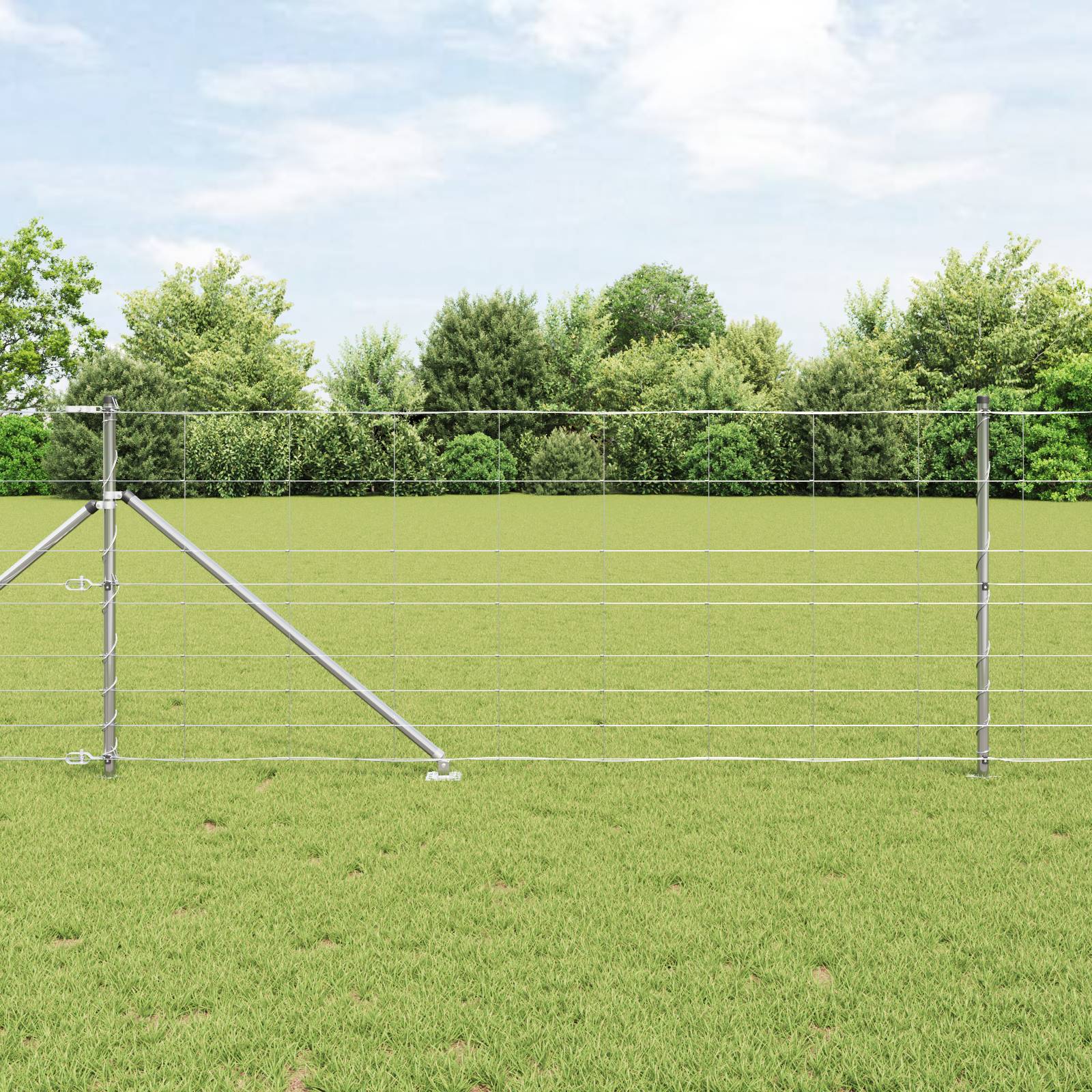 vidaXL Feldzaun 1x50 m Verzinkter Stahl