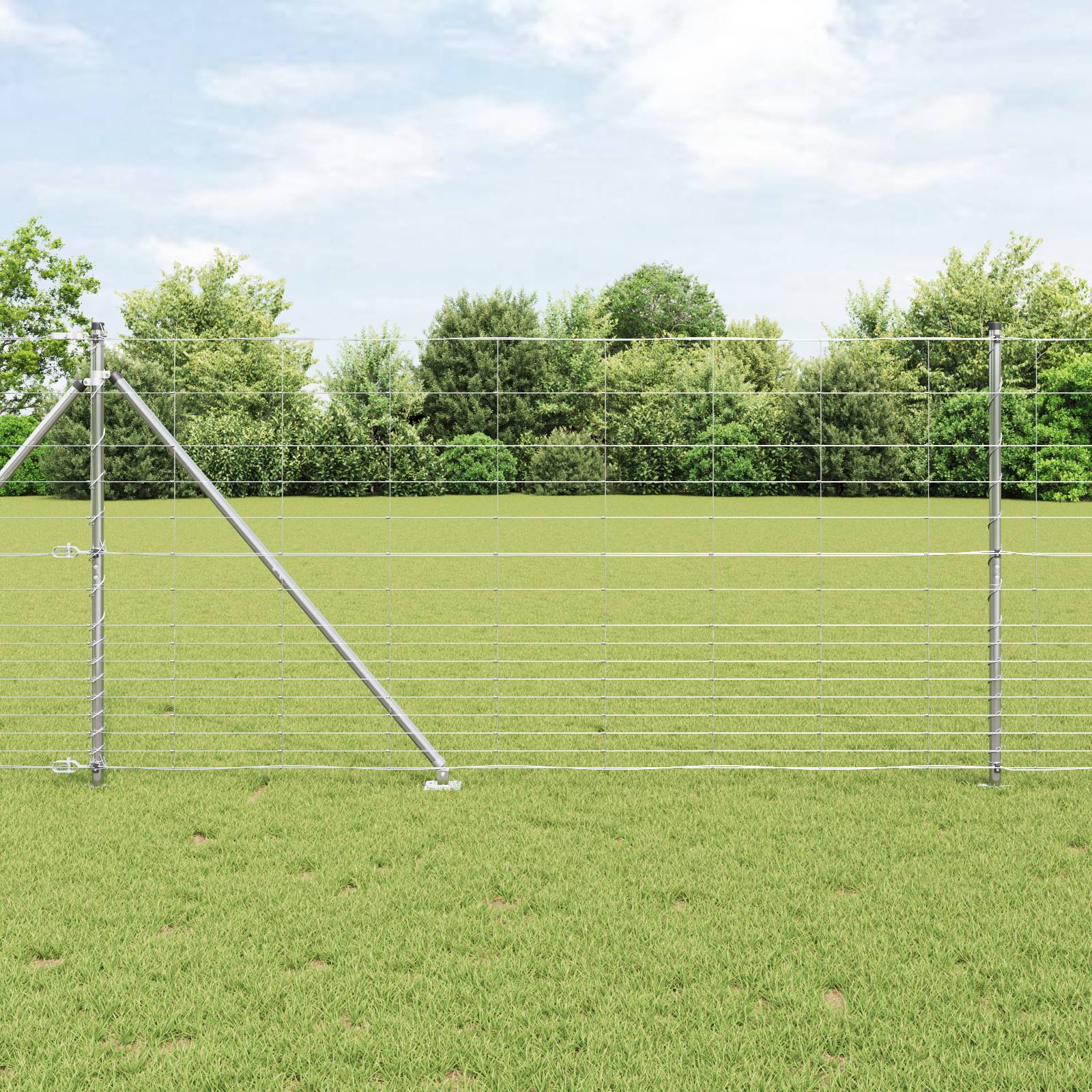 vidaXL Feldzaun 1,2x50 m Verzinkter Stahl