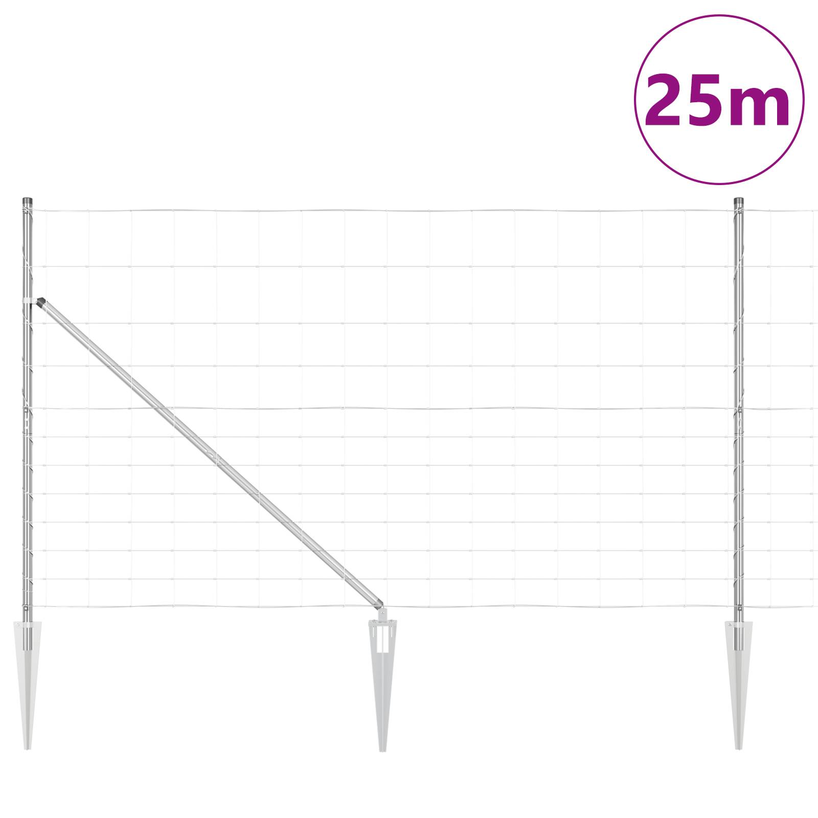 vidaXL Feldzaun 1,4 x 25 m Verzinkter Stahl