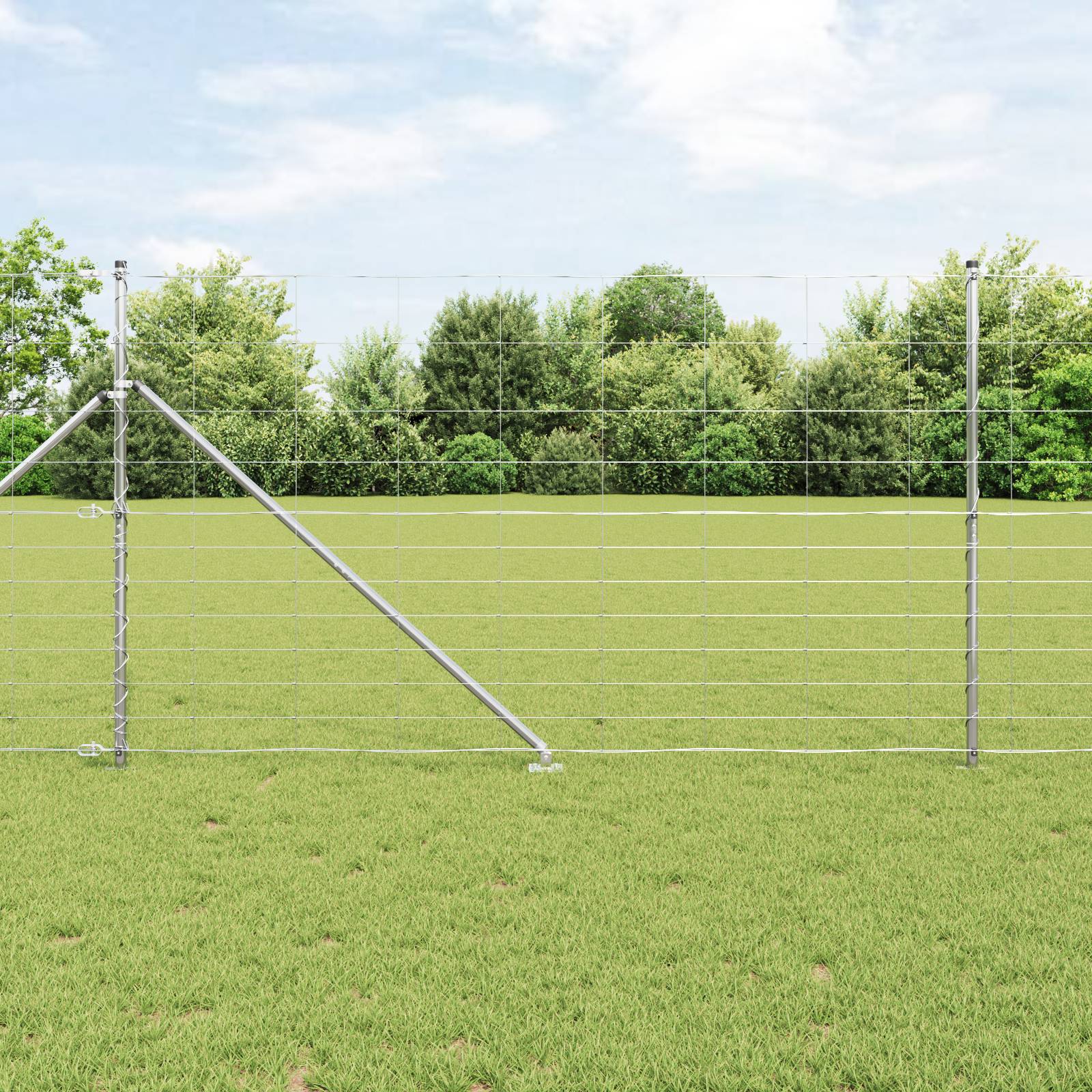 vidaXL Feldzaun 1,4x50 m Verzinkter Stahl
