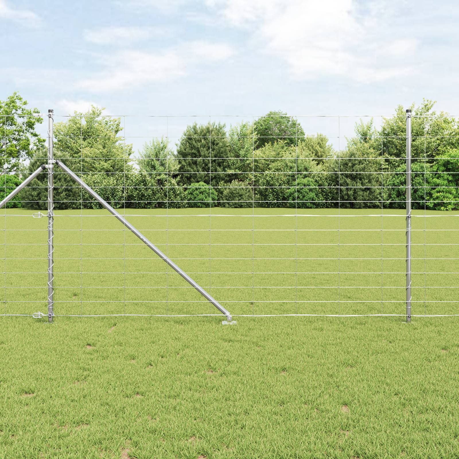 vidaXL Feldzaun 1.4x50 m Verzinkter Stahl