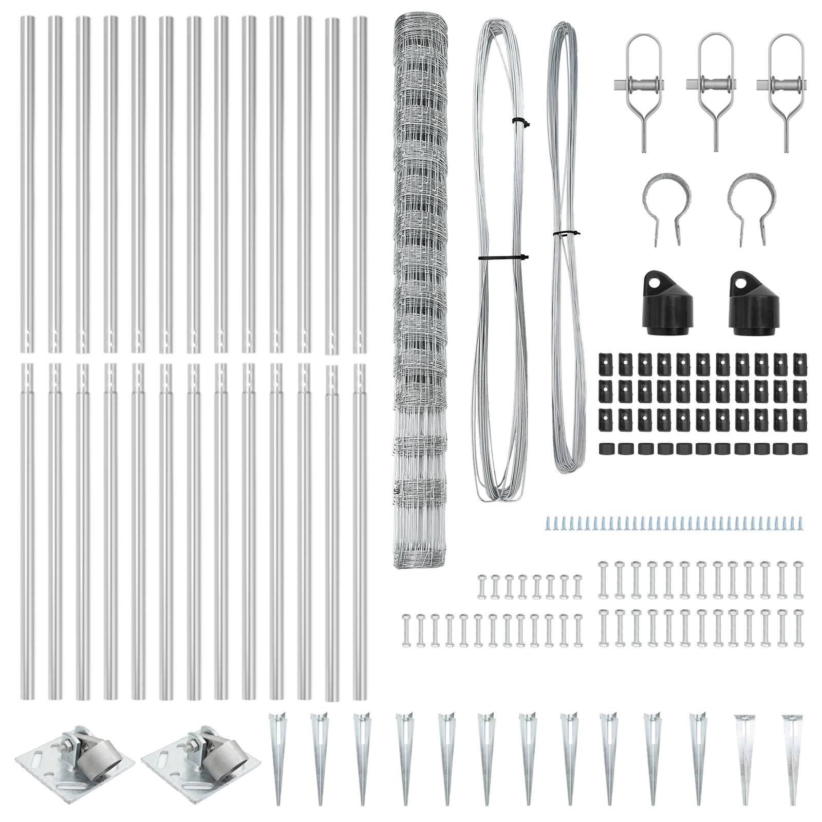 vidaXL Feldzaun 1,6x25 m Verzinkter Stahl