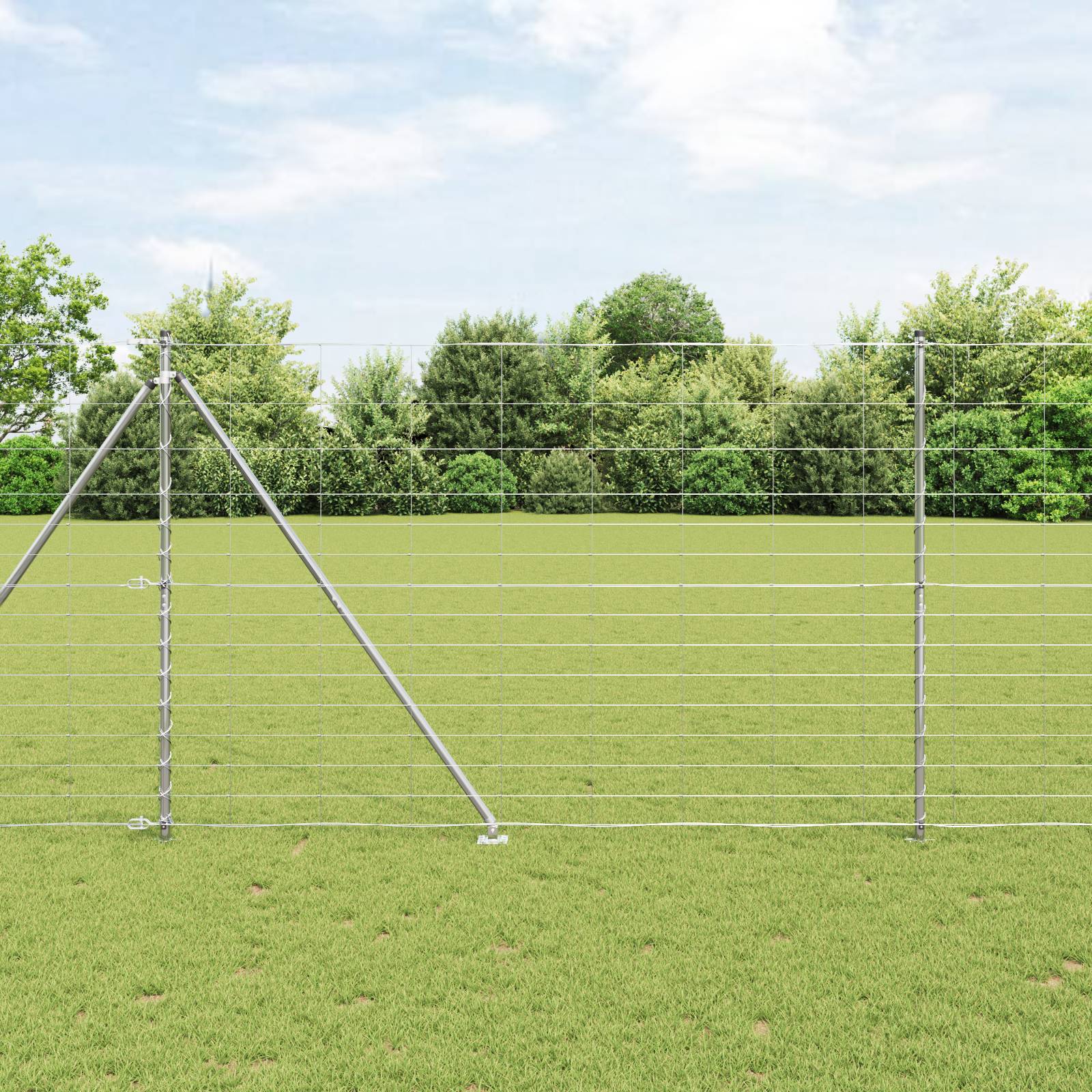 vidaXL Feldzaun 1,6x50 m Verzinkter Stahl