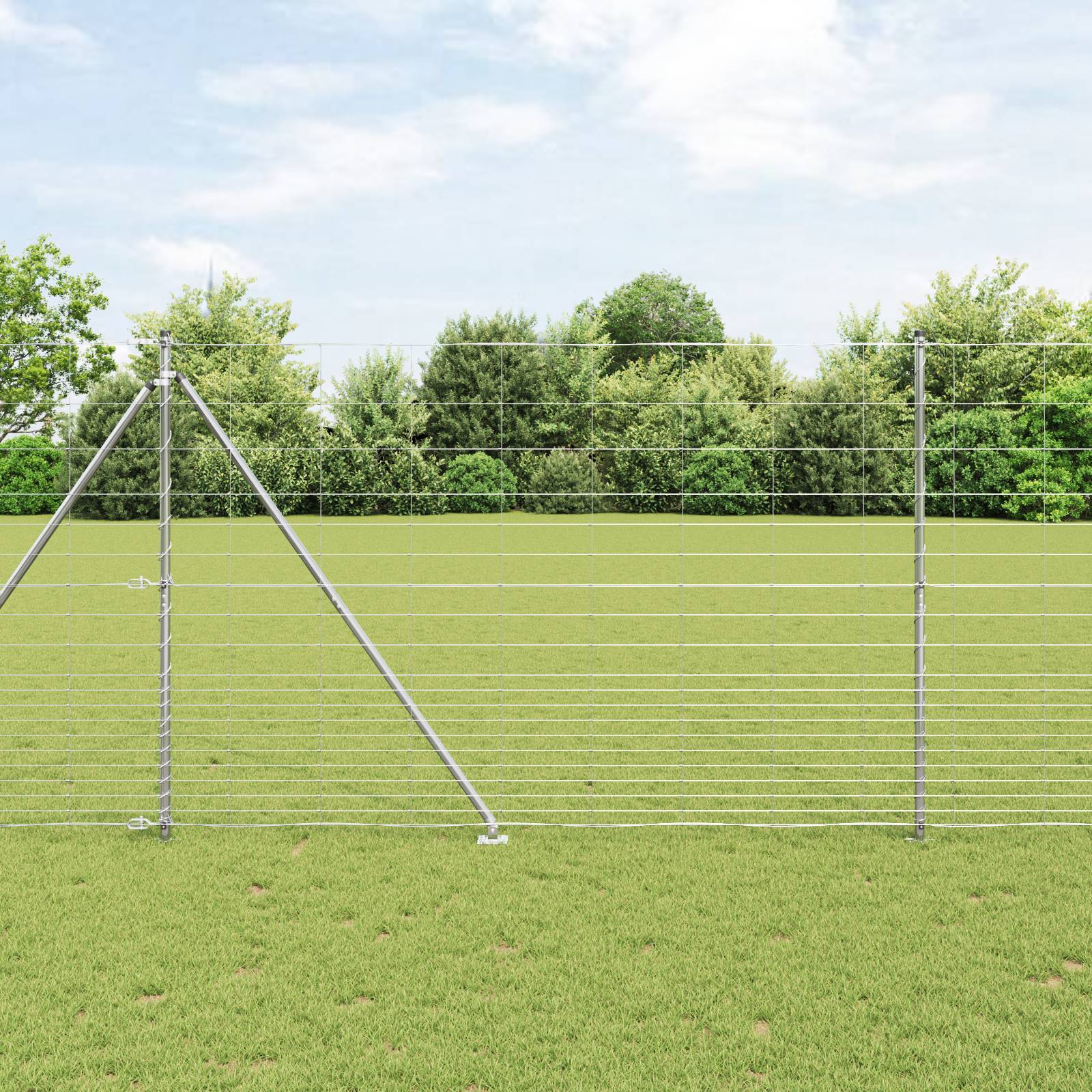 vidaXL Feldzaun 1,6x25 m Verzinkter Stahl
