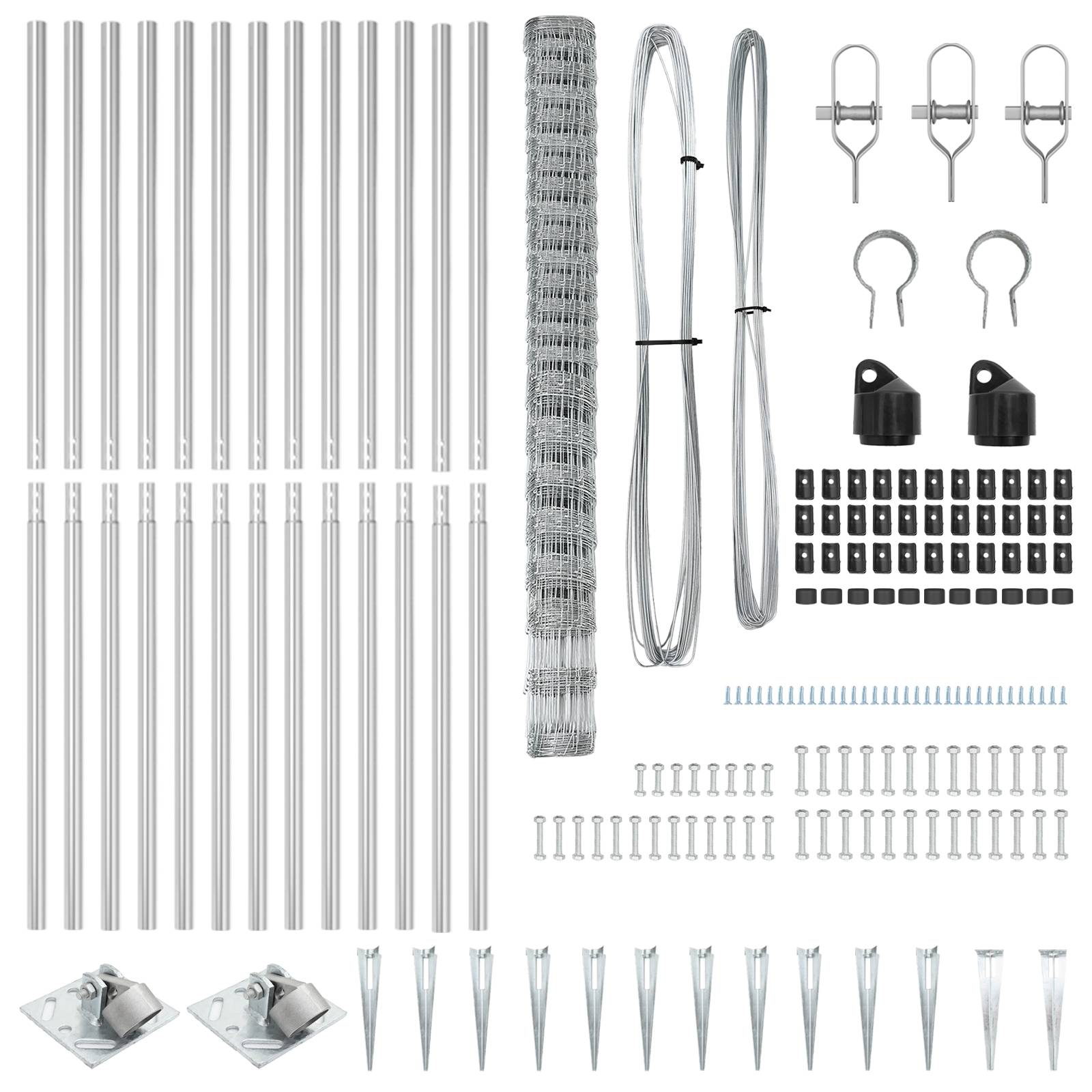 vidaXL Feldzaun 1,6x25 m Verzinkter Stahl