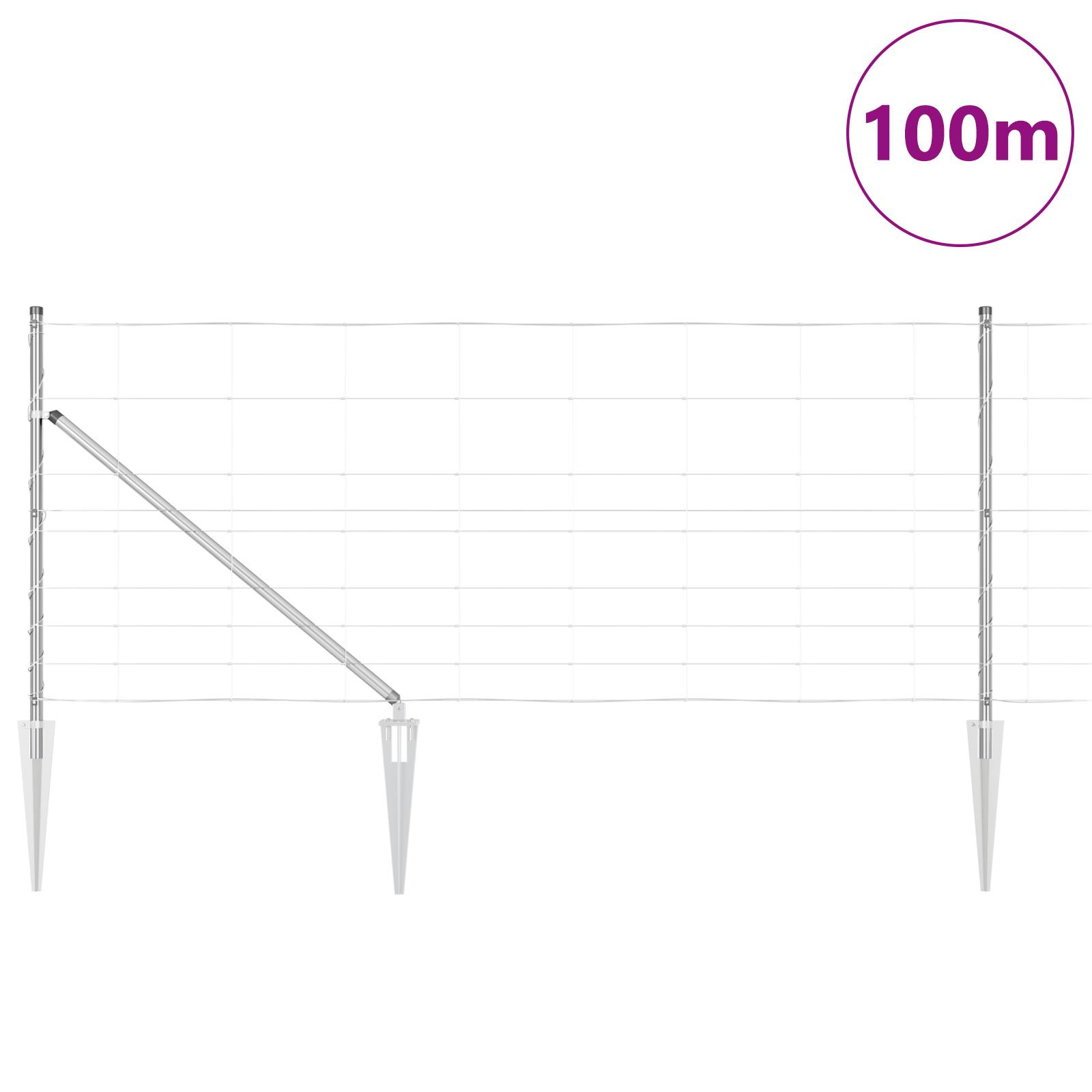 vidaXL Feldzaun 1x100 m Verzinkter Stahl