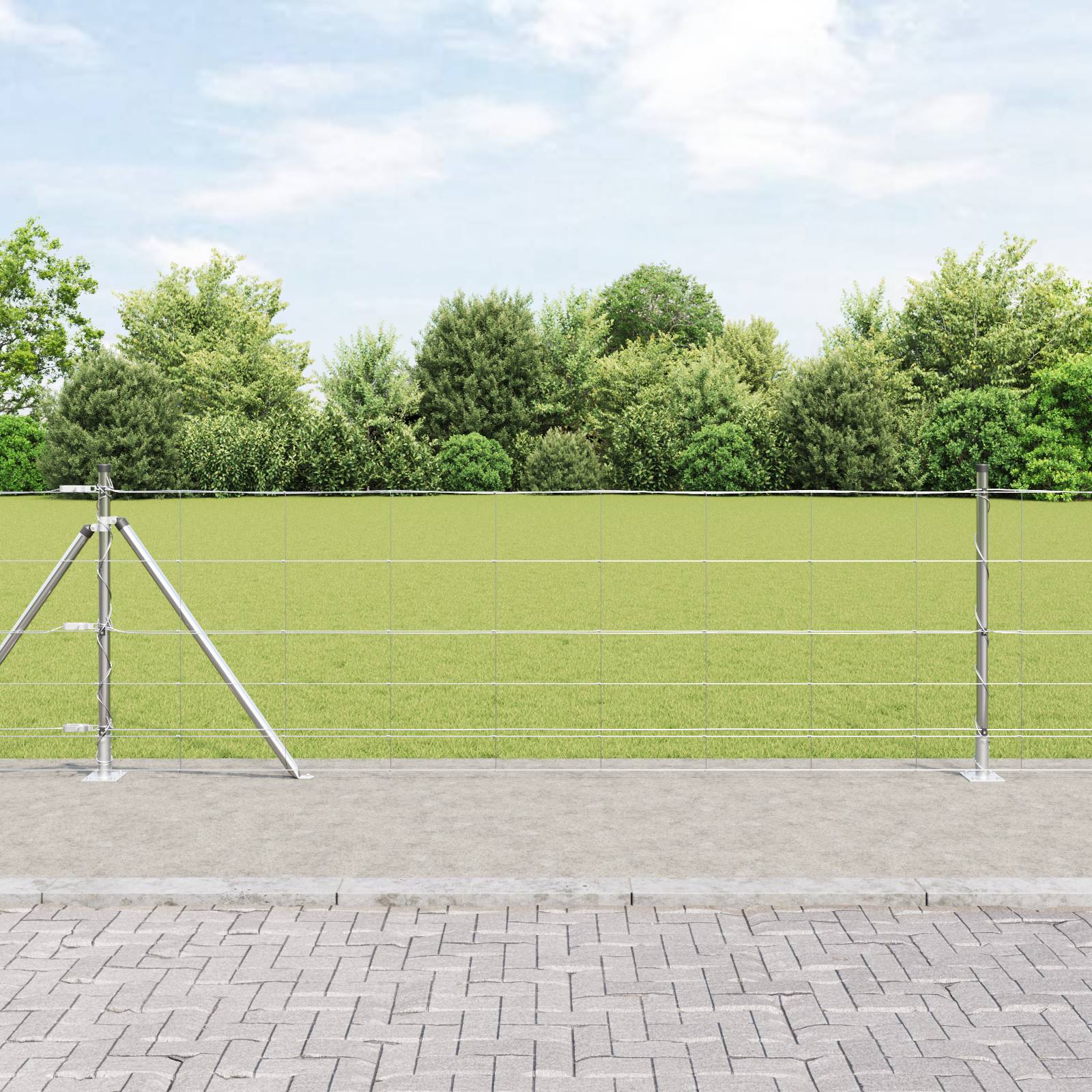 vidaXL Feldzaun 0,8x50 m Verzinkter Stahl
