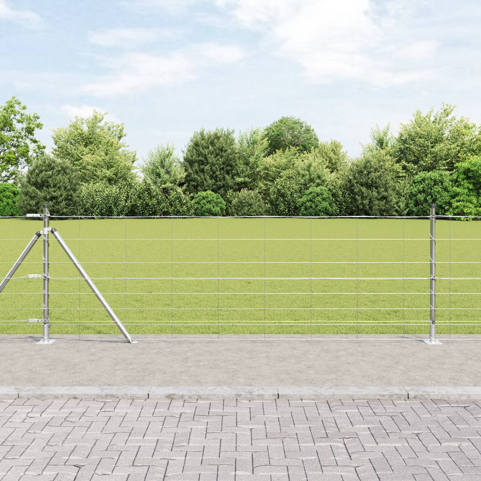 vidaXL Feldzaun 0,8x25 m Verzinkter Stahl