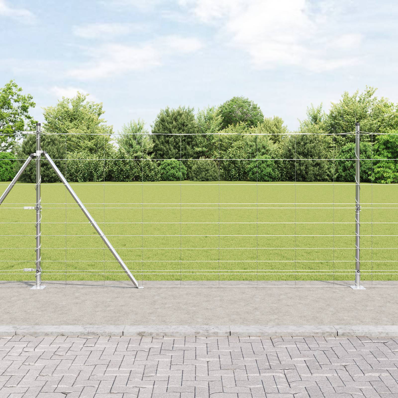 vidaXL Feldzaun 1,2 x 50 m Verzinkter Stahl