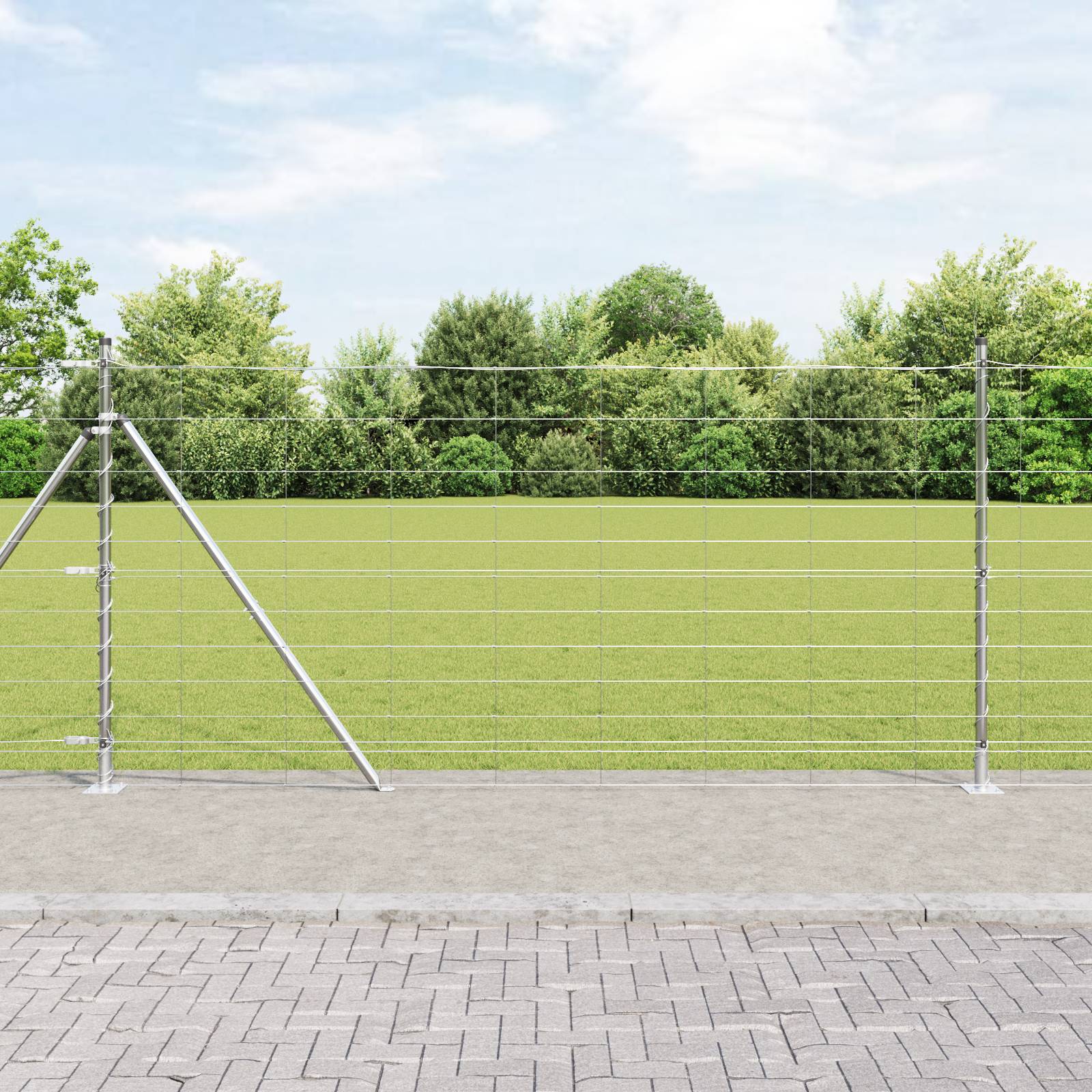 vidaXL Feldzaun 1,2x50 m Verzinkter Stahl