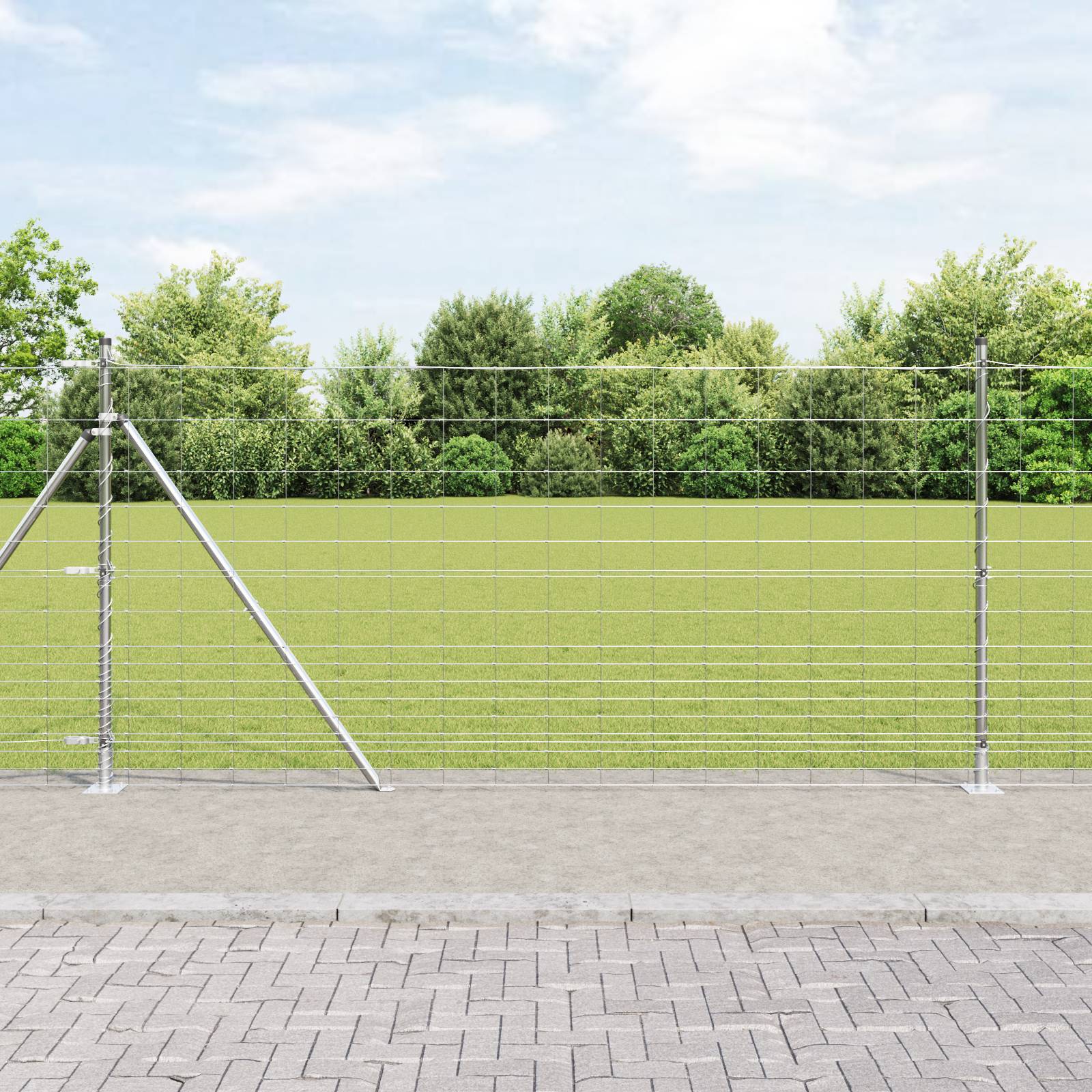vidaXL Feldzaun 1,2 x 25 m Verzinkter Stahl