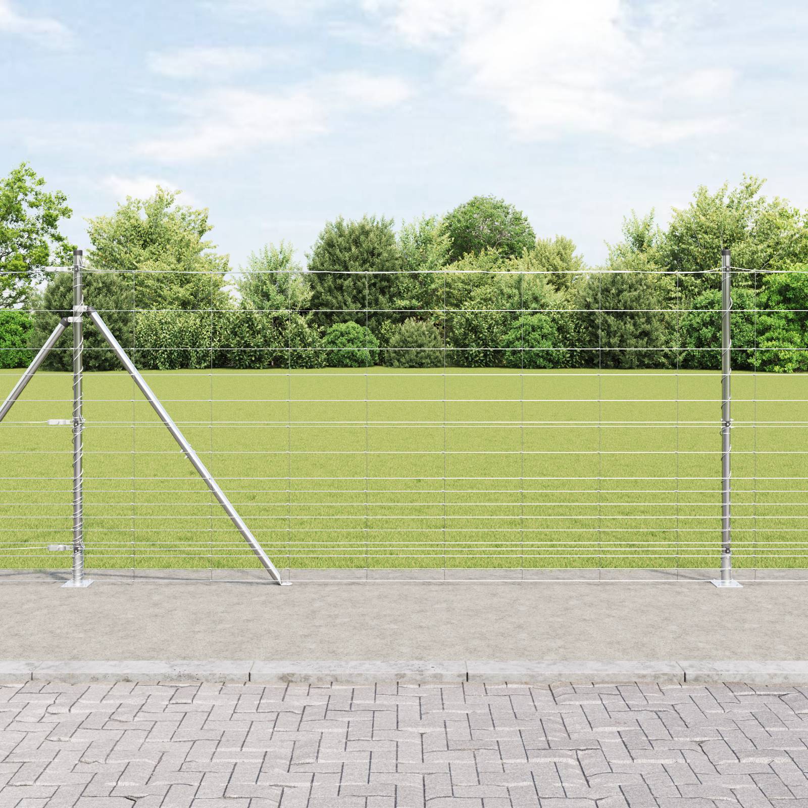 vidaXL Feldzaun 1,2x50 m Verzinkter Stahl