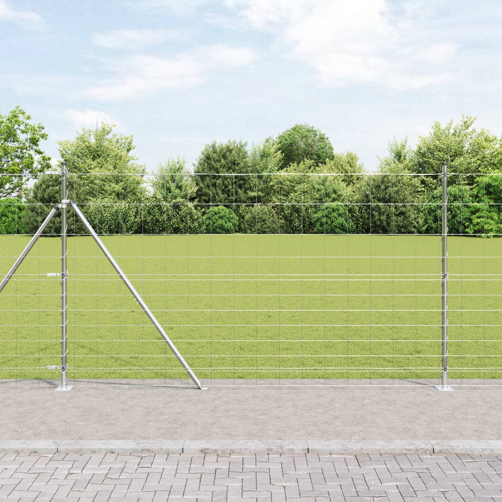 vidaXL Feldzaun 1,4x50 m Verzinkter Stahl
