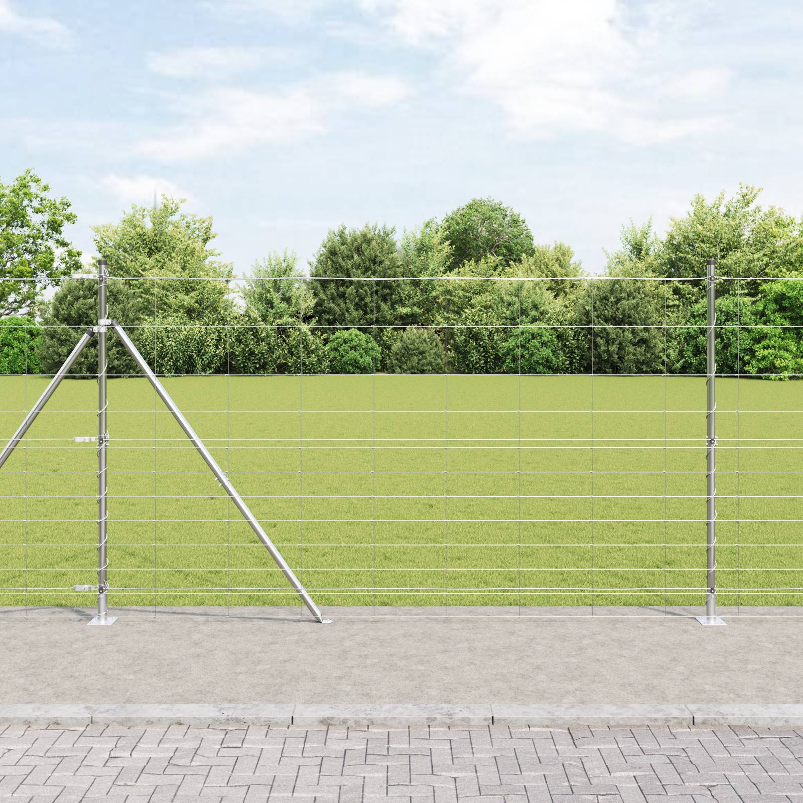 vidaXL Feldzaun 1,4x25 m Verzinkter Stahl