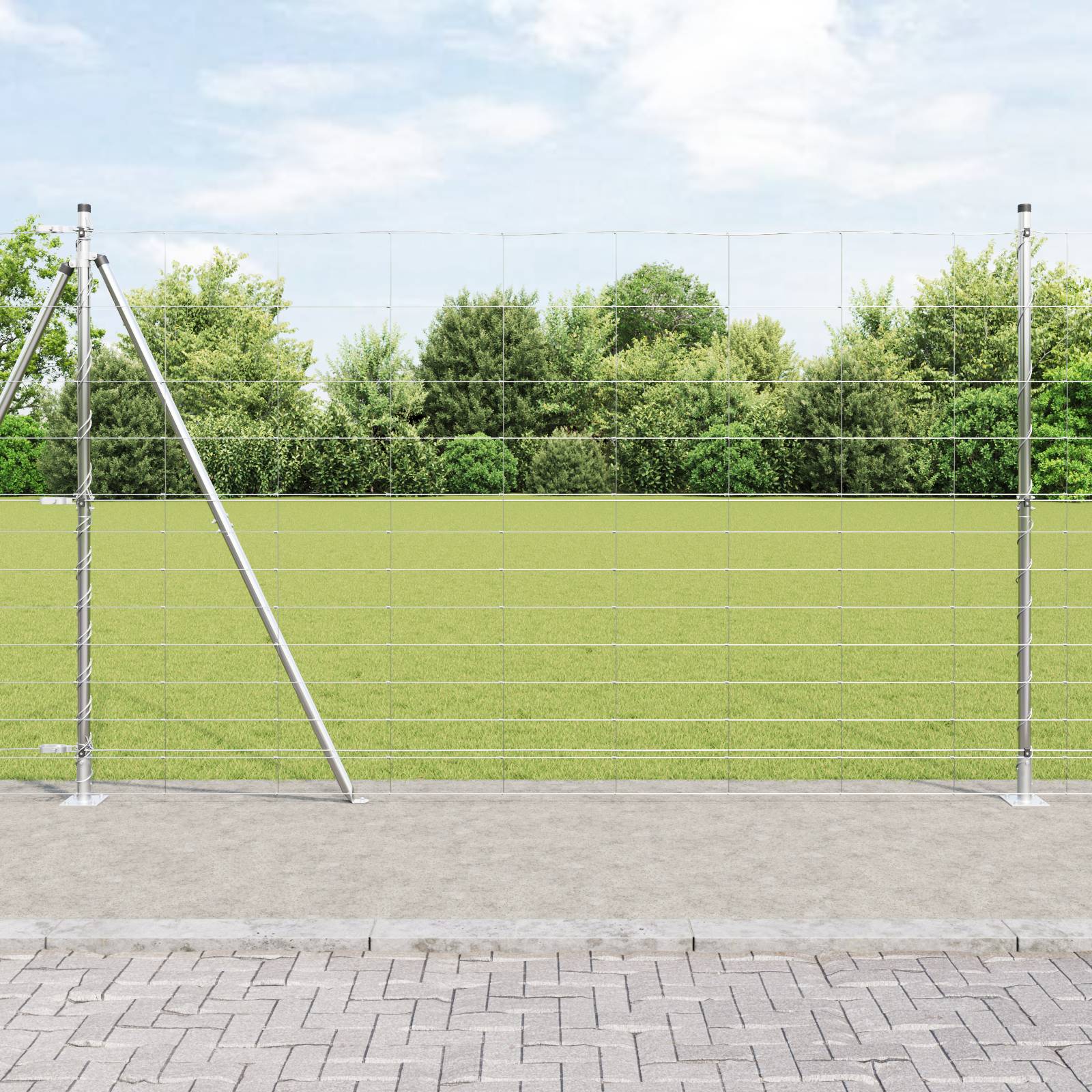 vidaXL Feldzaun 1,5x25 m Verzinkter Stahl