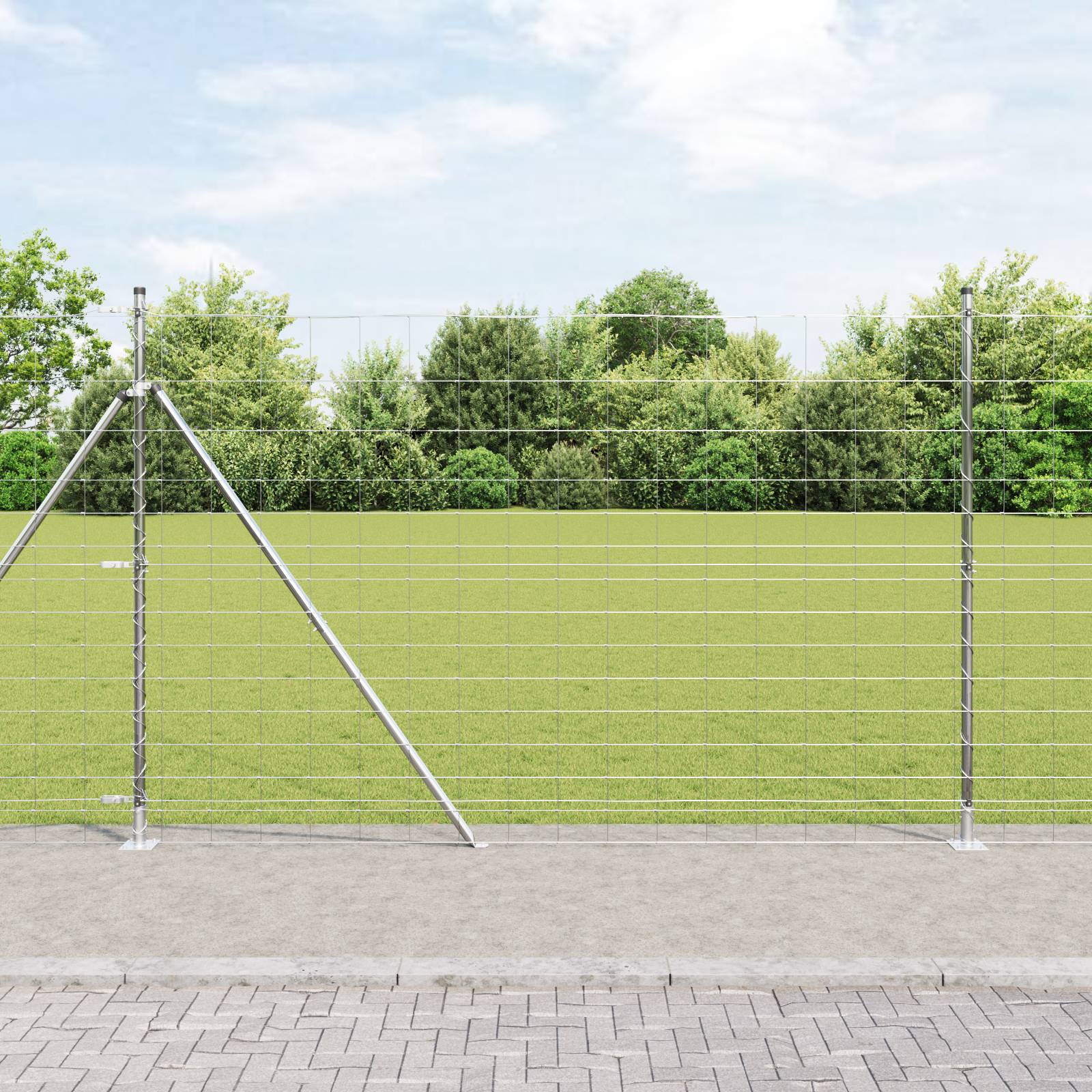 vidaXL Feldzaun 1,6x25 m Verzinkter Stahl
