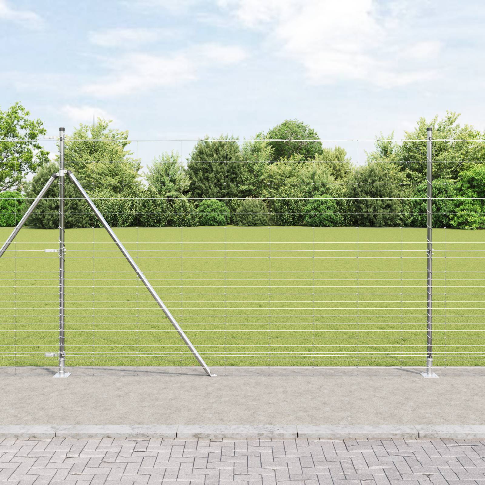vidaXL Feldzaun 1,6x25 m Verzinkter Stahl