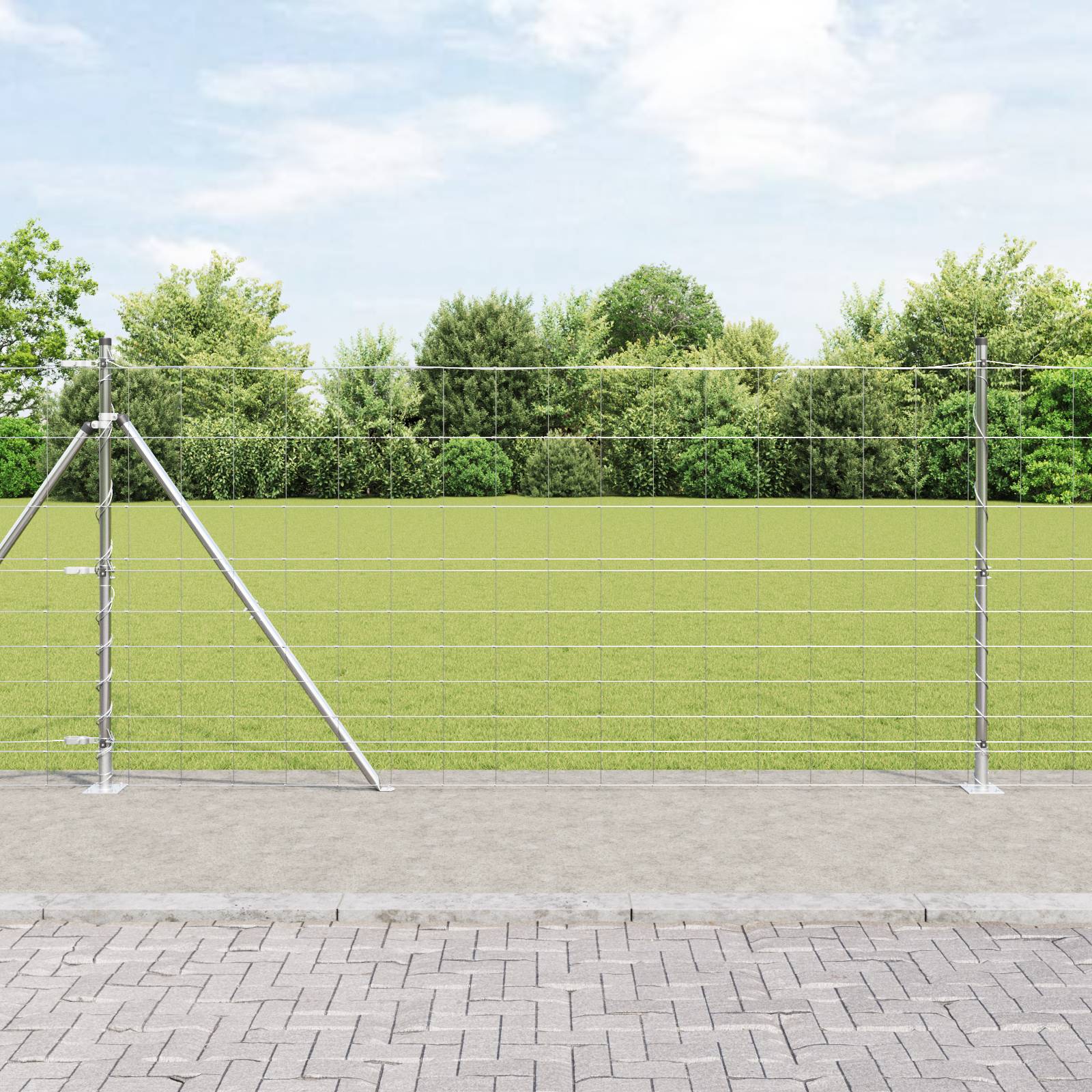 vidaXL Feldzaun 1,2x50 m Verzinkter Stahl