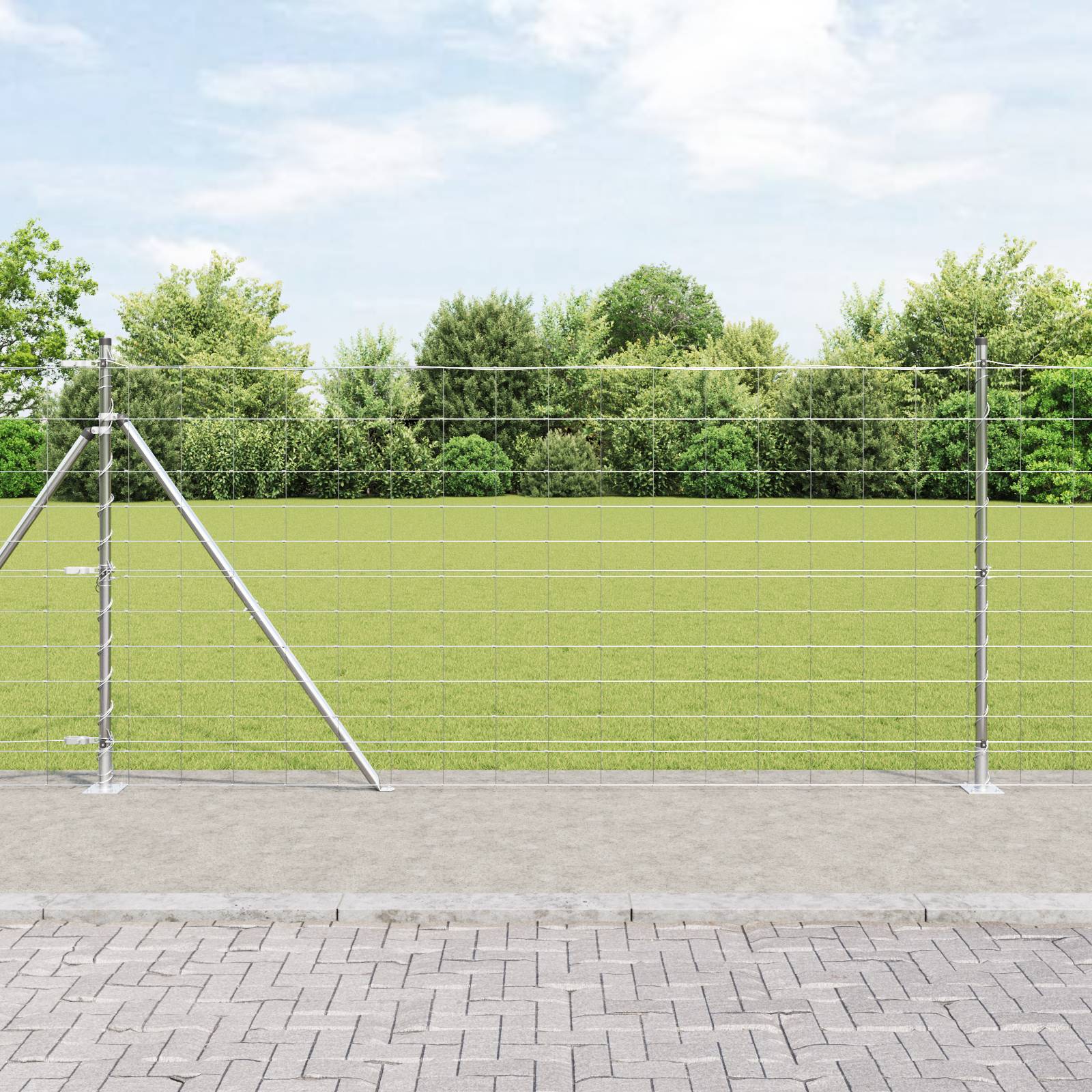 vidaXL Feldzaun 1,2x25 m Verzinkter Stahl