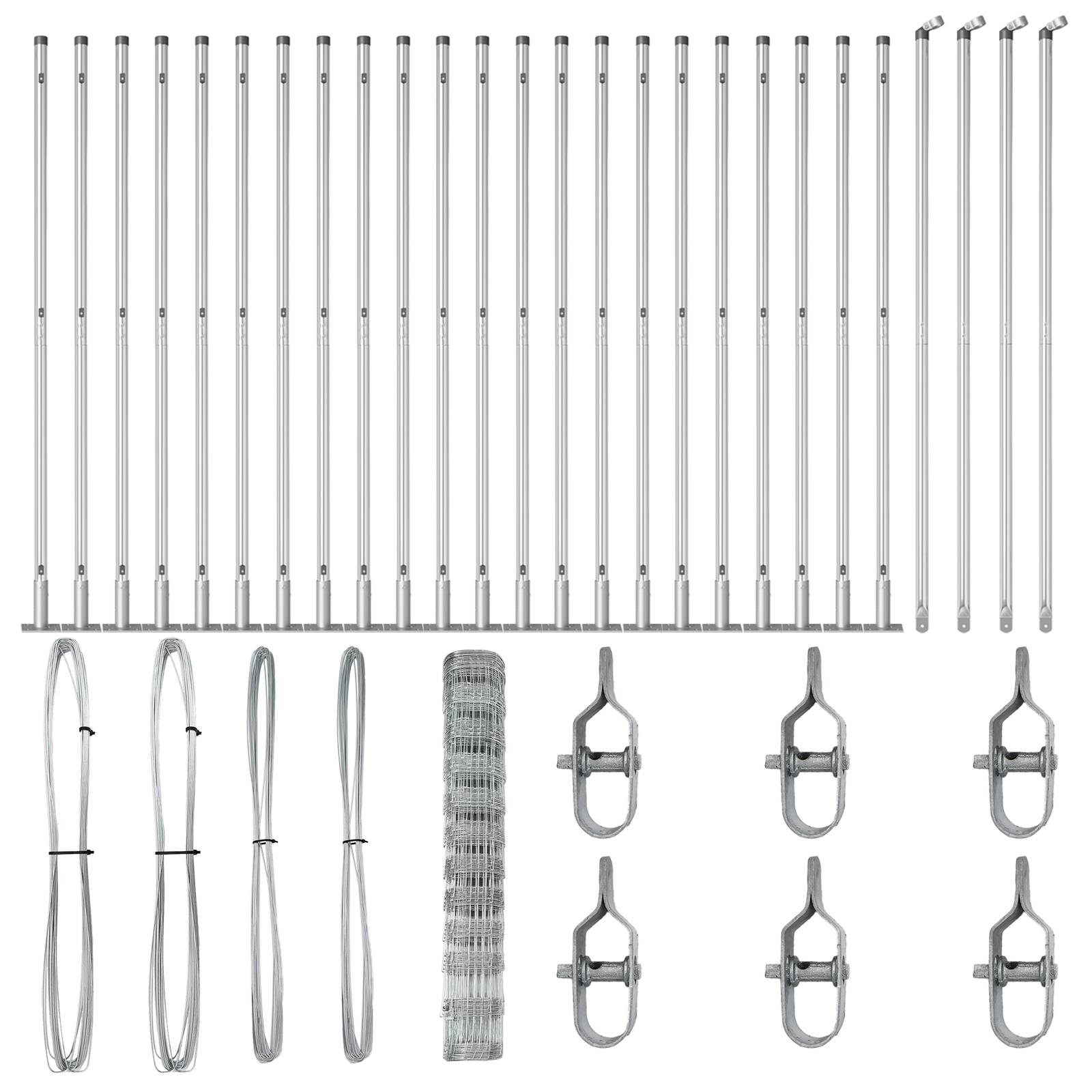 vidaXL Feldzaun 1,2x50 m Verzinkter Stahl