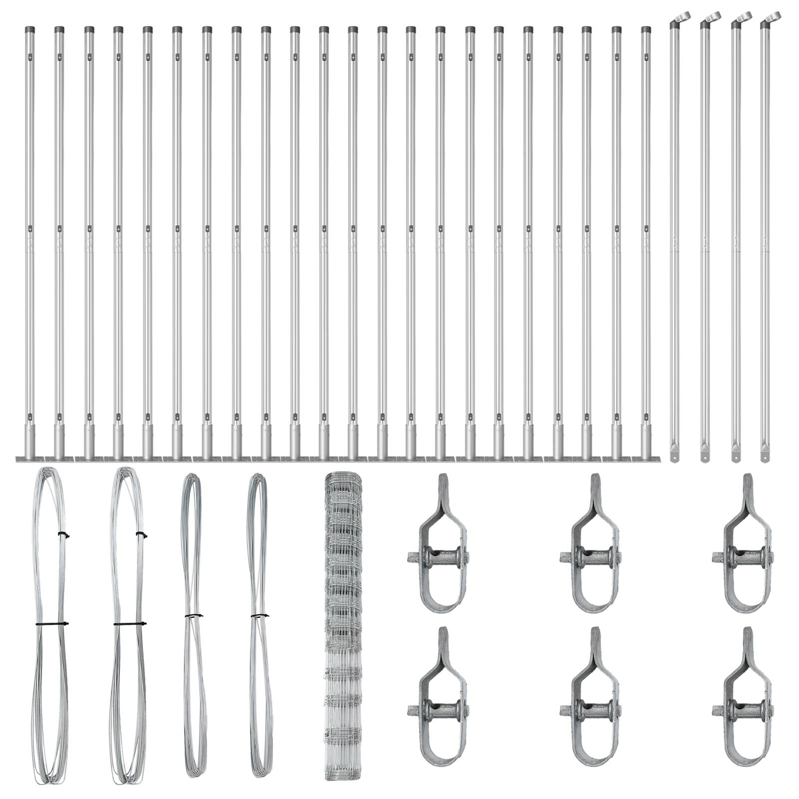vidaXL Feldzaun 1,5x50 m Verzinkter Stahl