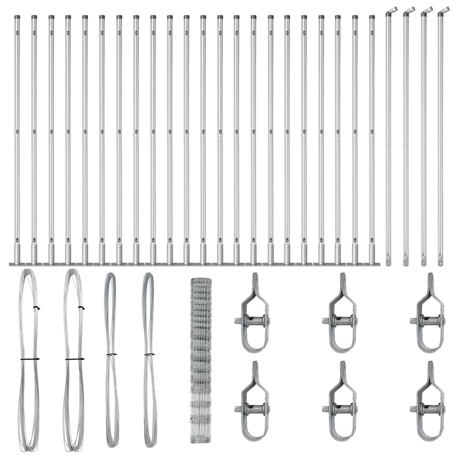 vidaXL Feldzaun 1,5x50 m Verzinkter Stahl