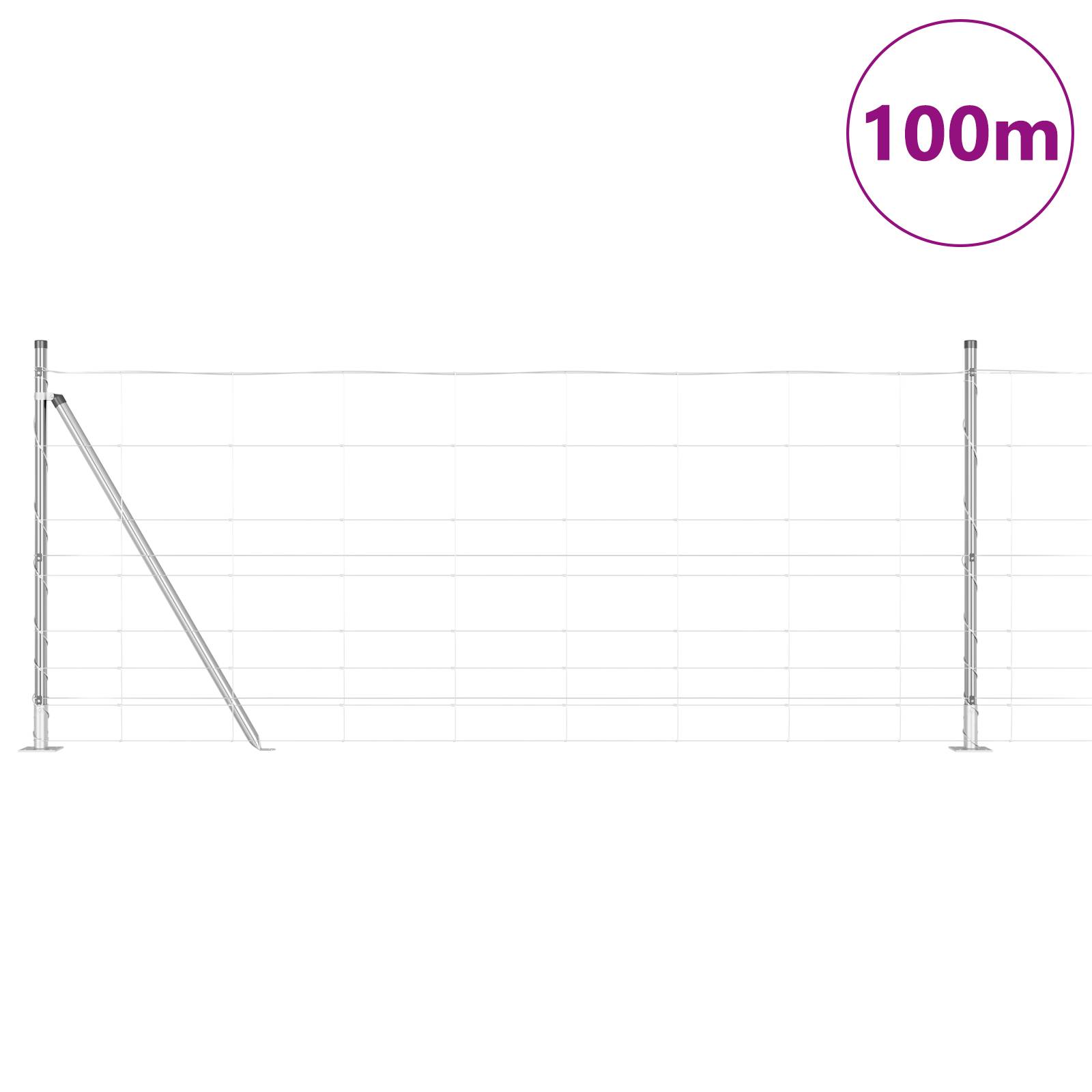 vidaXL Feldzaun 1x100 m Verzinkter Stahl