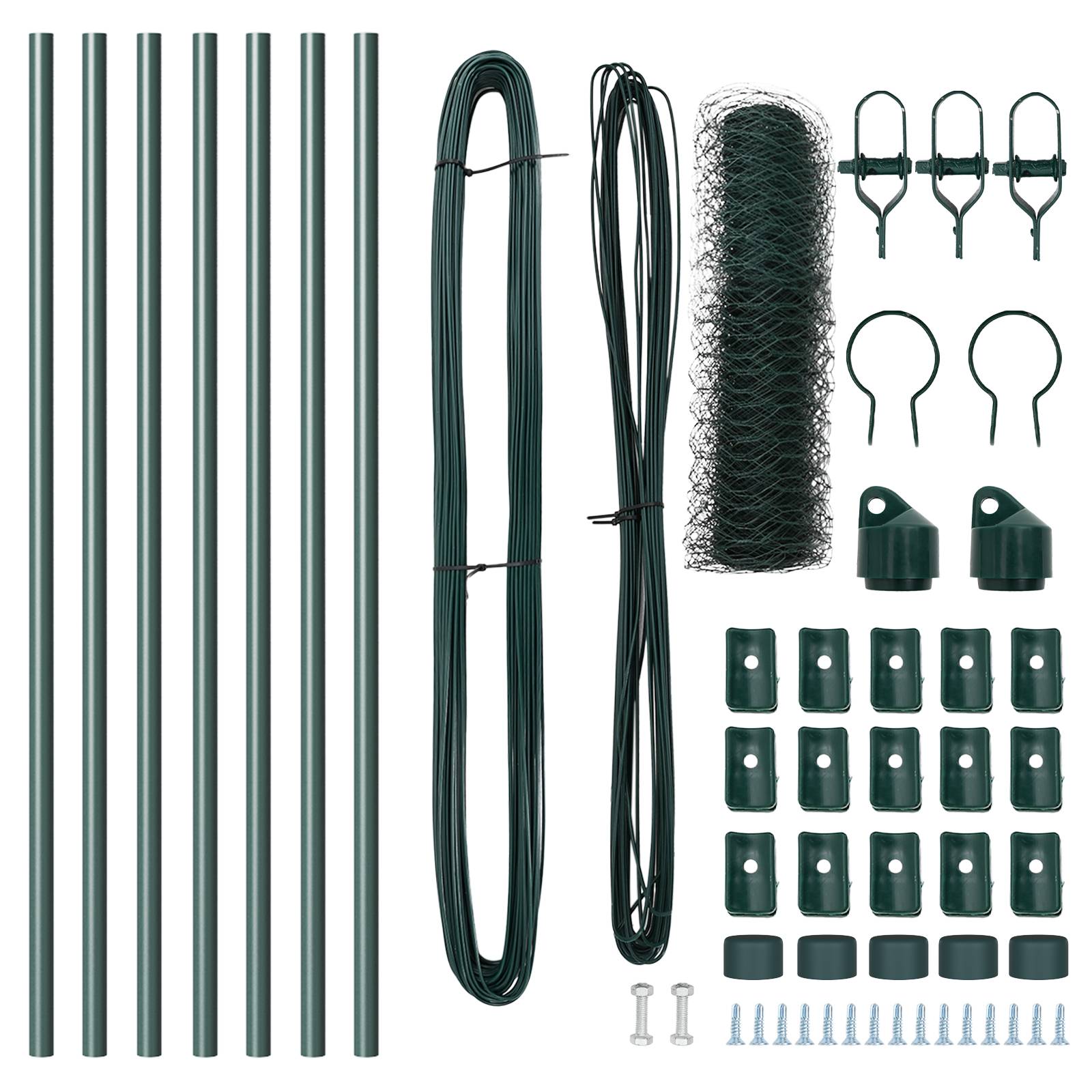 vidaXL Sechseckzaun Grün 0,6x10 m Stahl