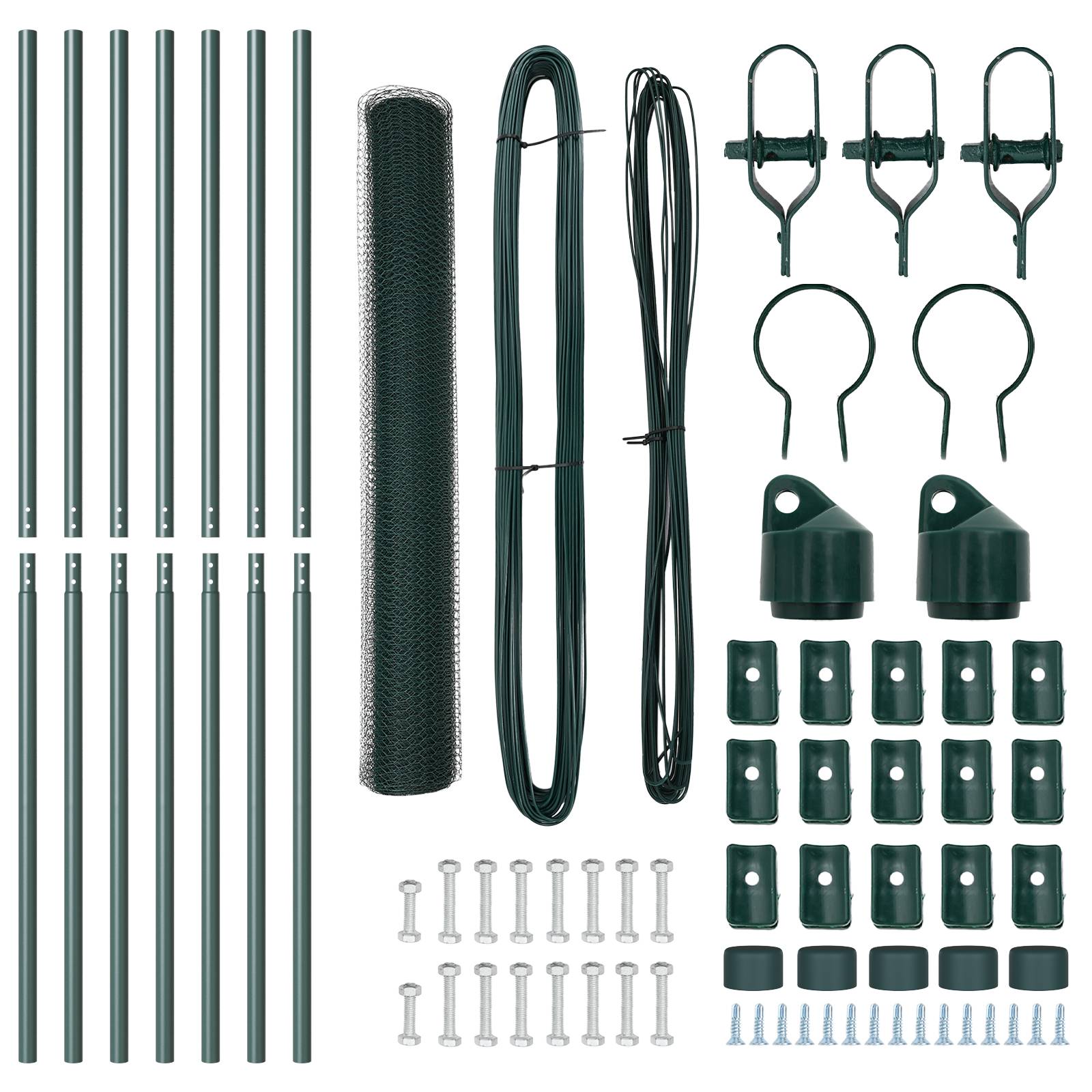 vidaXL Sechseckzaun Grün 1,2x10 m Stahl