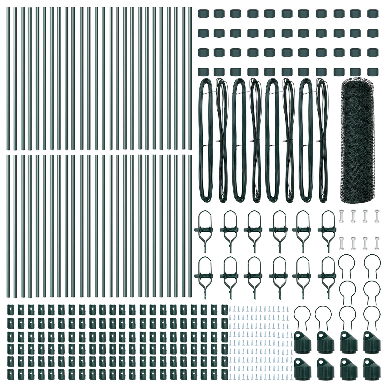 vidaXL Sechseckzaun Grün 0,8x100 m Stahl