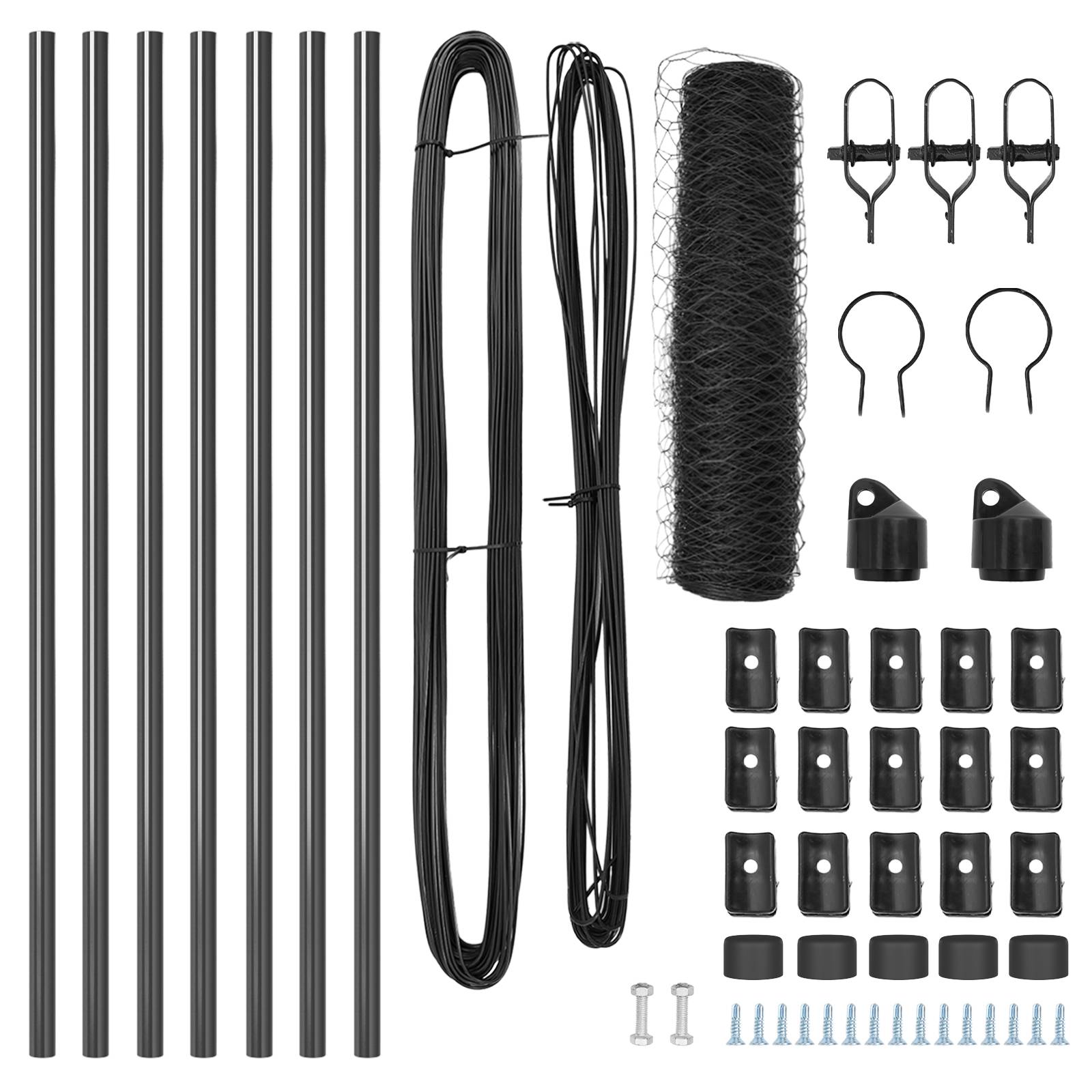 vidaXL Sechseckzaun Grau 0.5x10 m Stahl