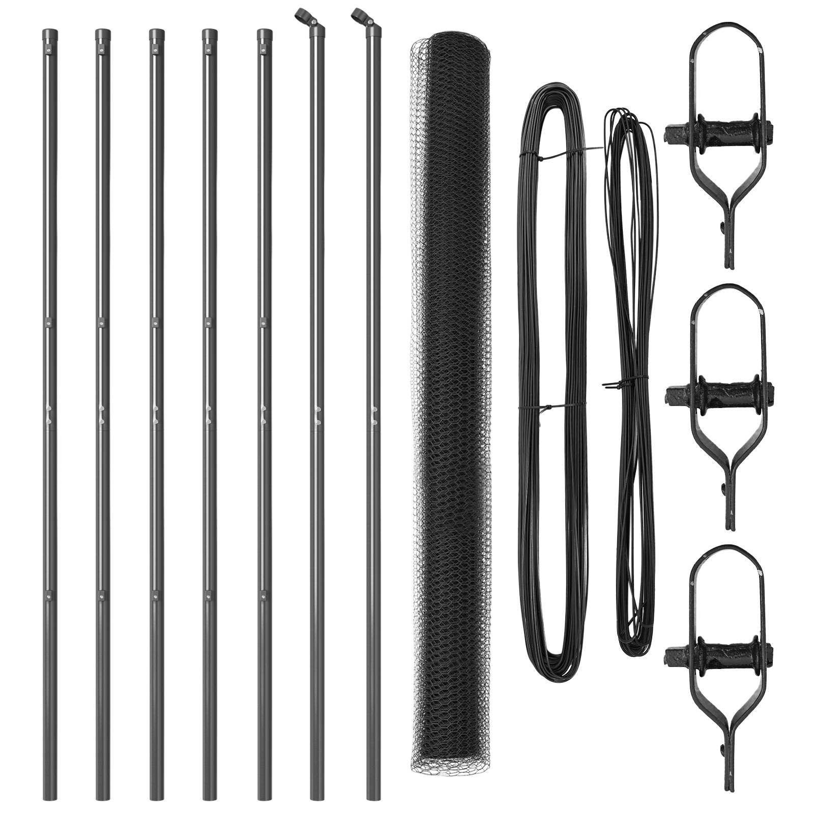 vidaXL Hexagonzaun Grau 1,5x10 m Stahl