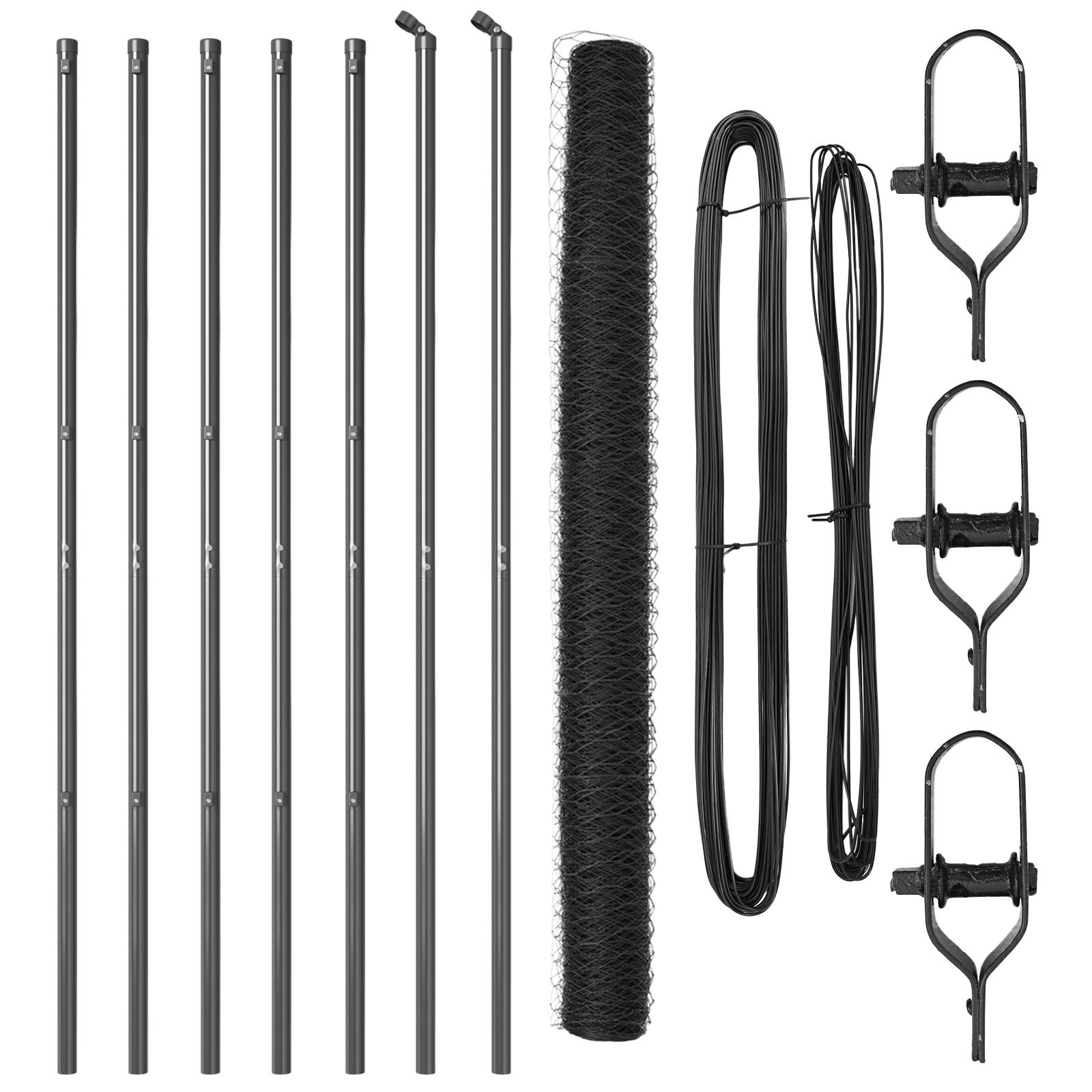 vidaXL Sechseckzaun Grau 1,5x10 m Stahl