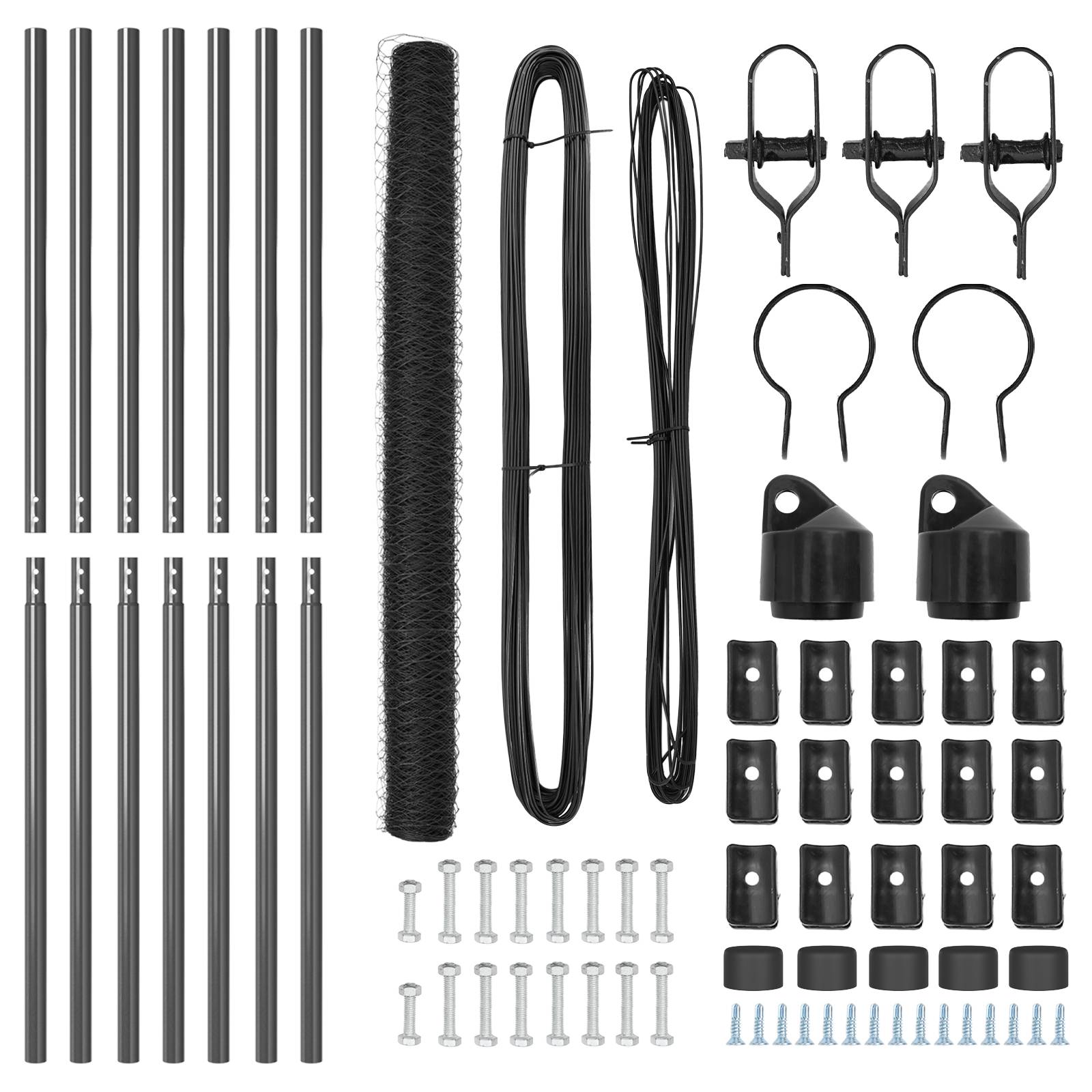 vidaXL Sechseckzaun Grau 1,5x10 m Stahl