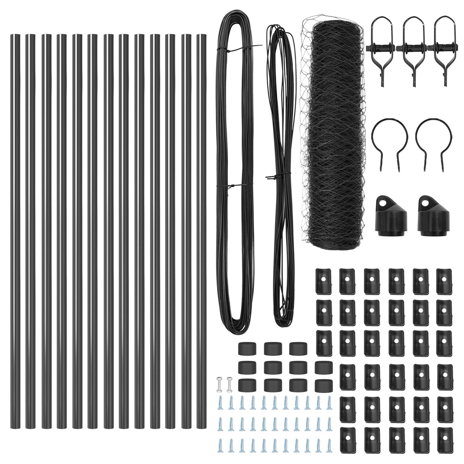 vidaXL Zaunset 2er Set Grau Metall 25 x 0,5 m Langlebig Außenzaun