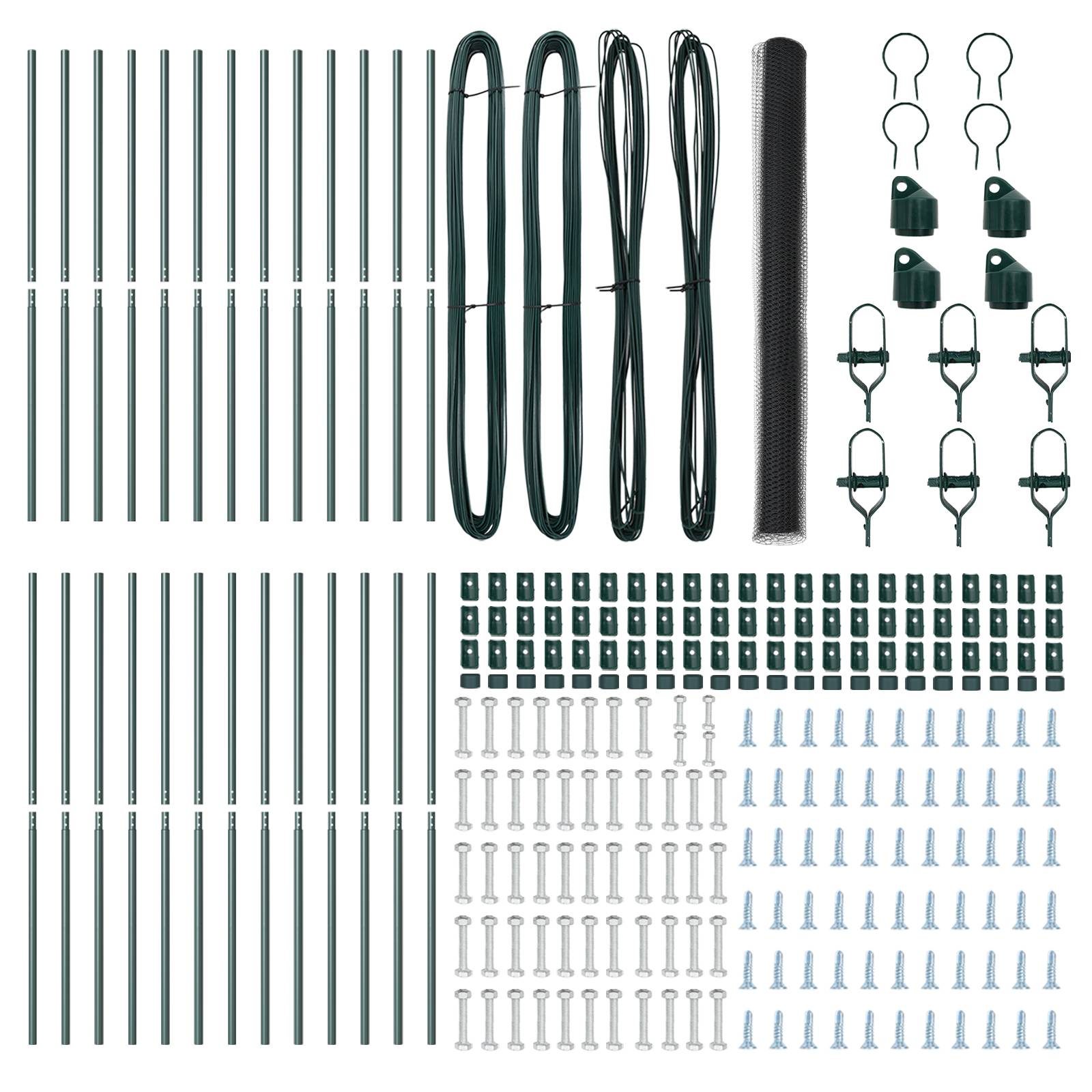 vidaXL Sechseckzaun Grau 1,6x50 m Stahl