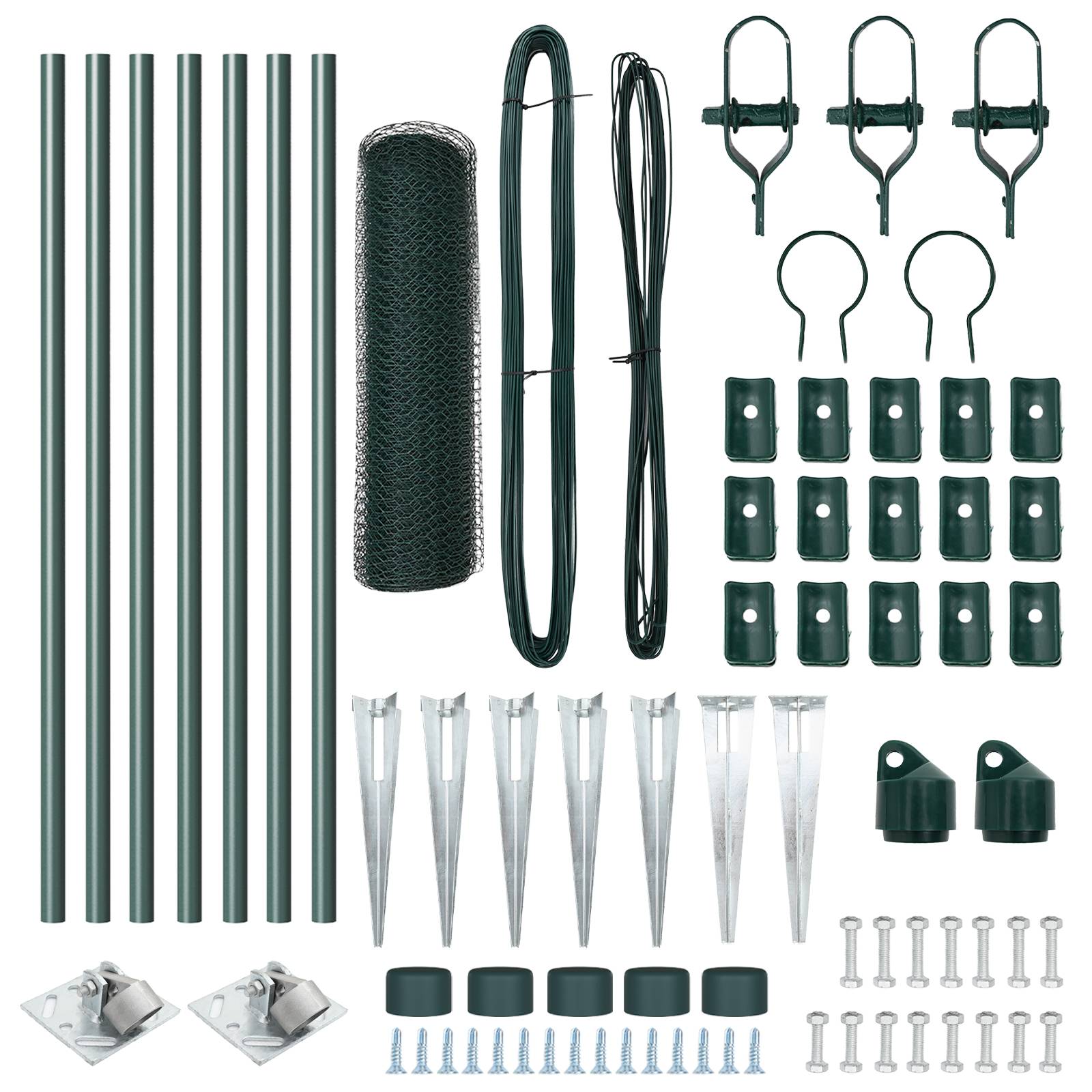 vidaXL Sechseckzaun Grün 0.4x10 m Stahl