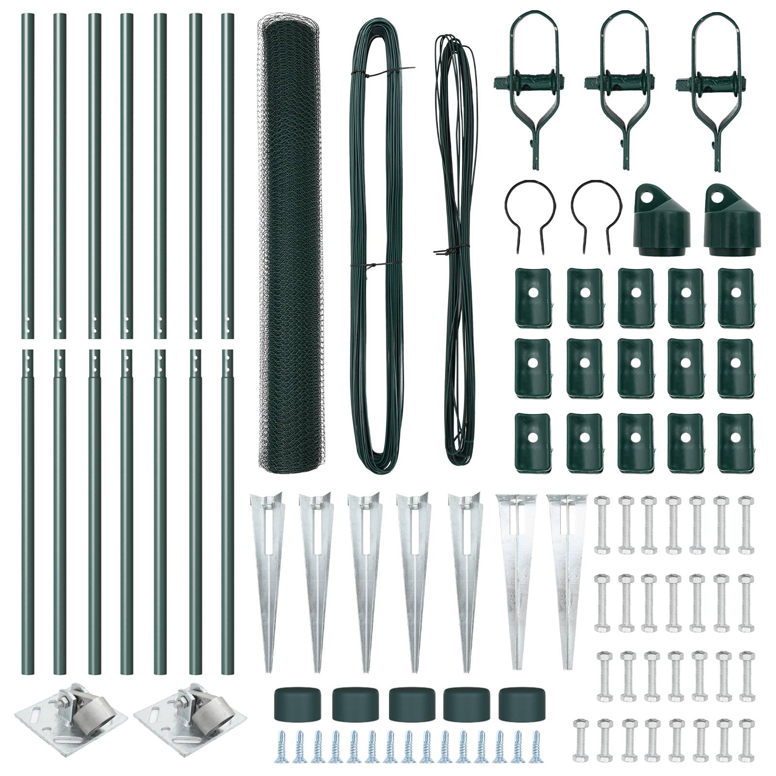 vidaXL Hexagonzaun Grün 1x10 m Stahl