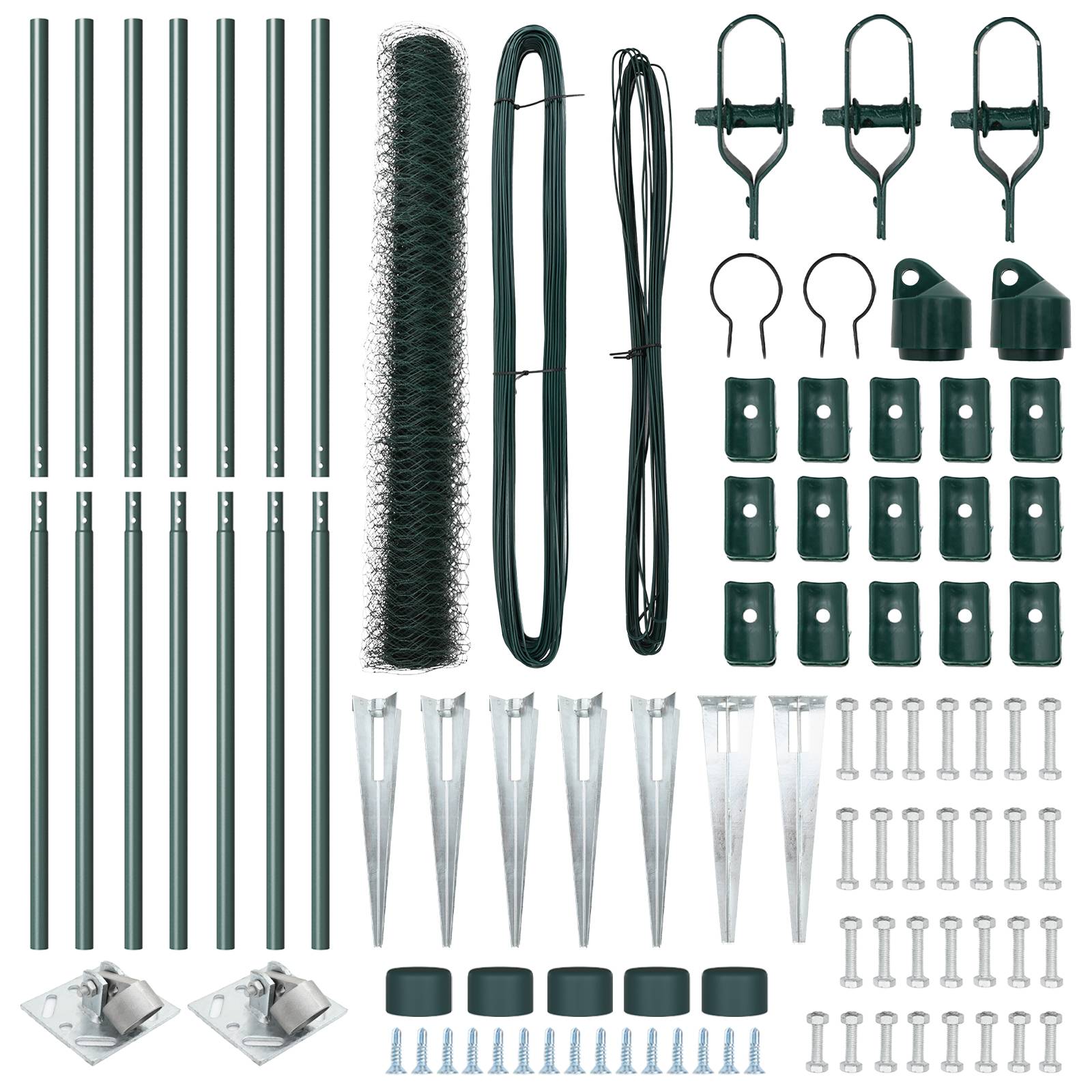 vidaXL Hexagon Zaun Grün 1,4x10 m Stahl