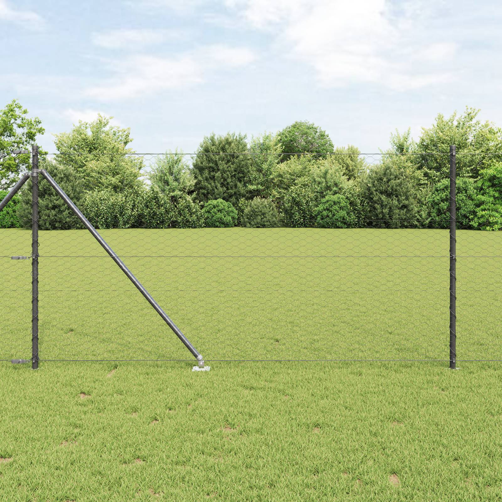 vidaXL Sechseckzaun Grau 1x10 m Stahl