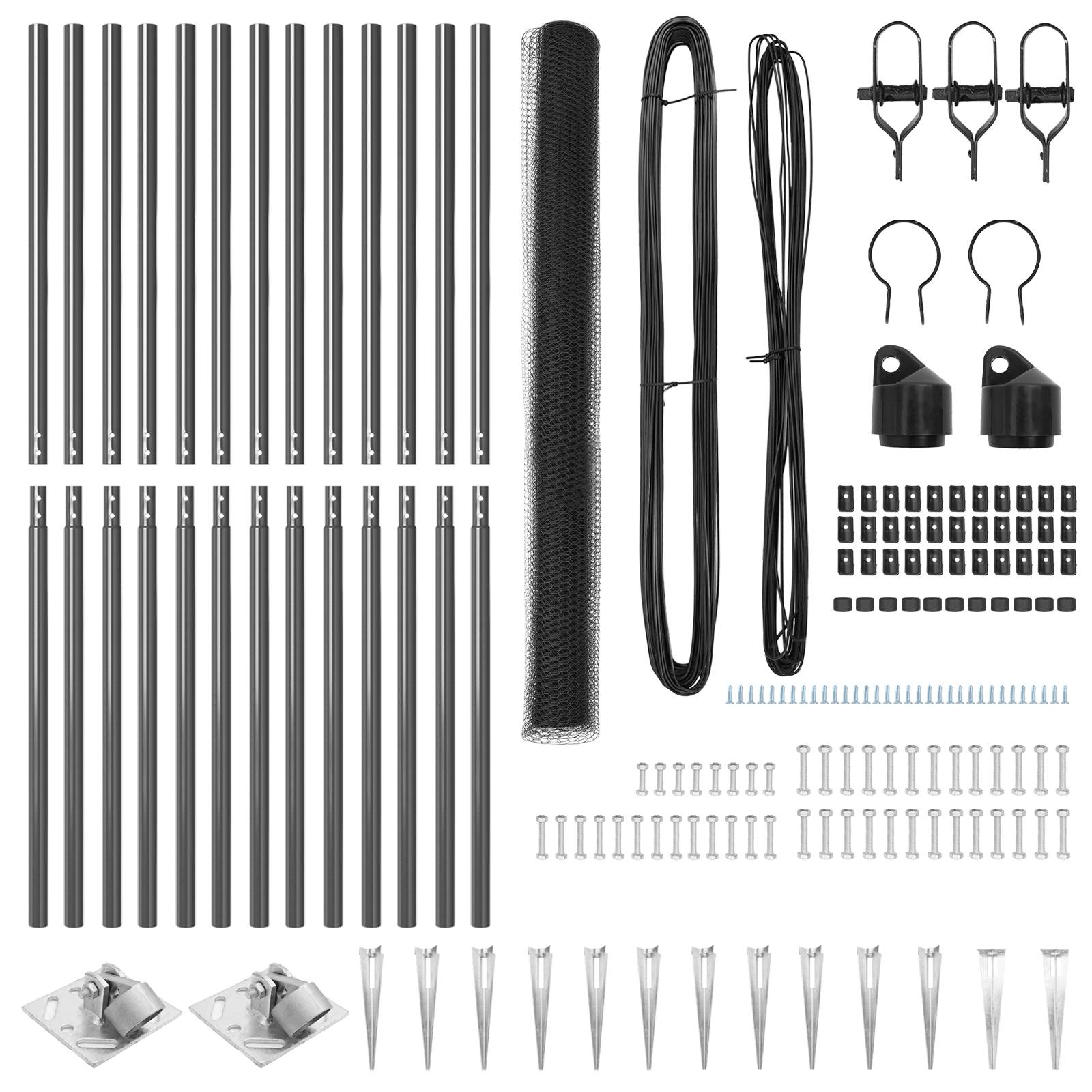 vidaXL Sechseckiger Zaun Grau 1,6x25 m Stahl
