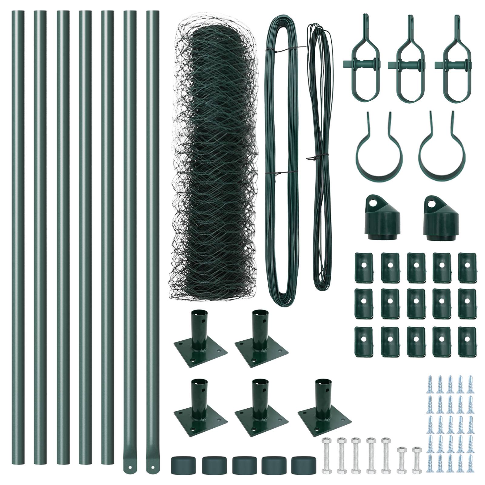 vidaXL Sechseckzaun Grün 0,4x10 m Stahl