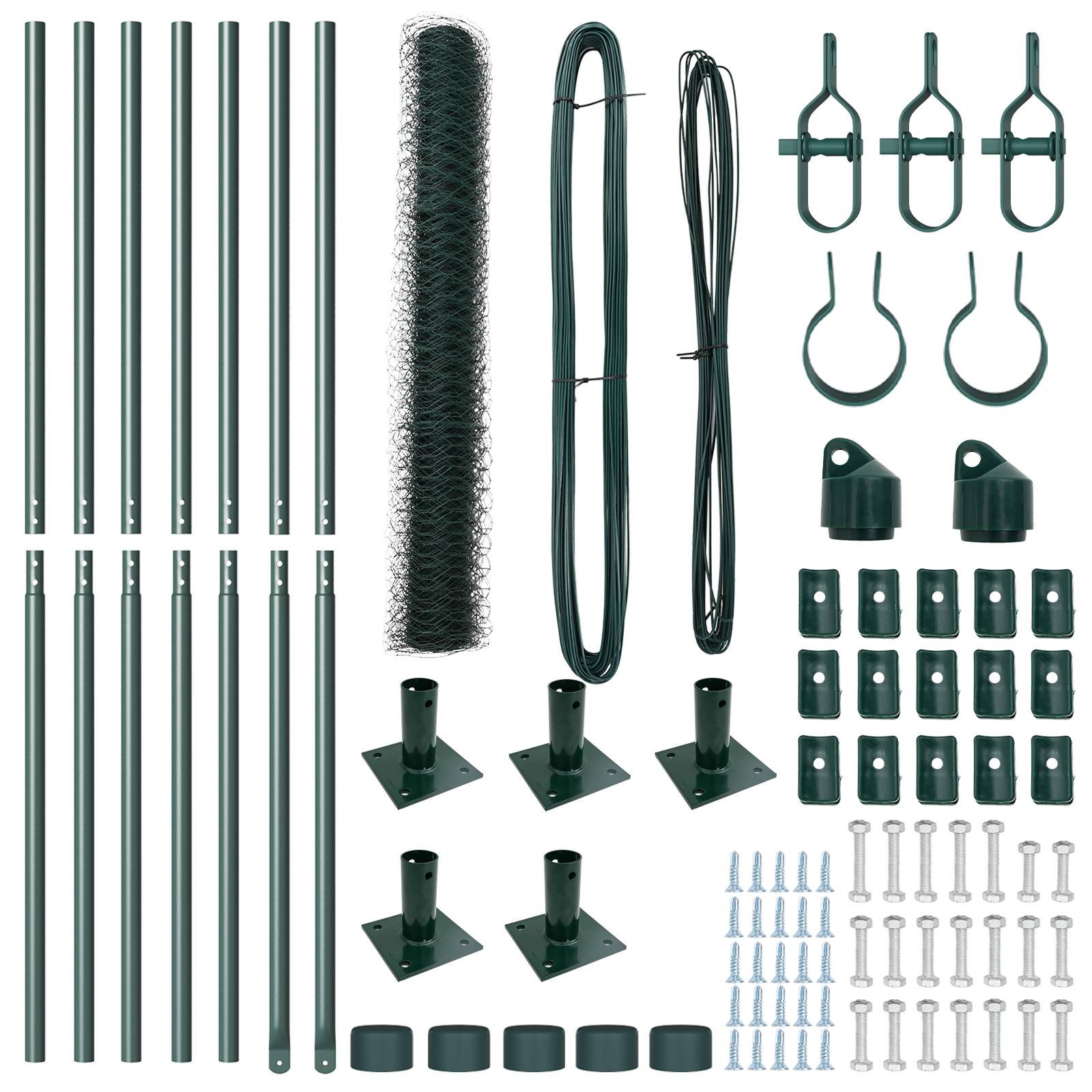 vidaXL Hexagon-Zaun Grün 0,8x10 m Stahl