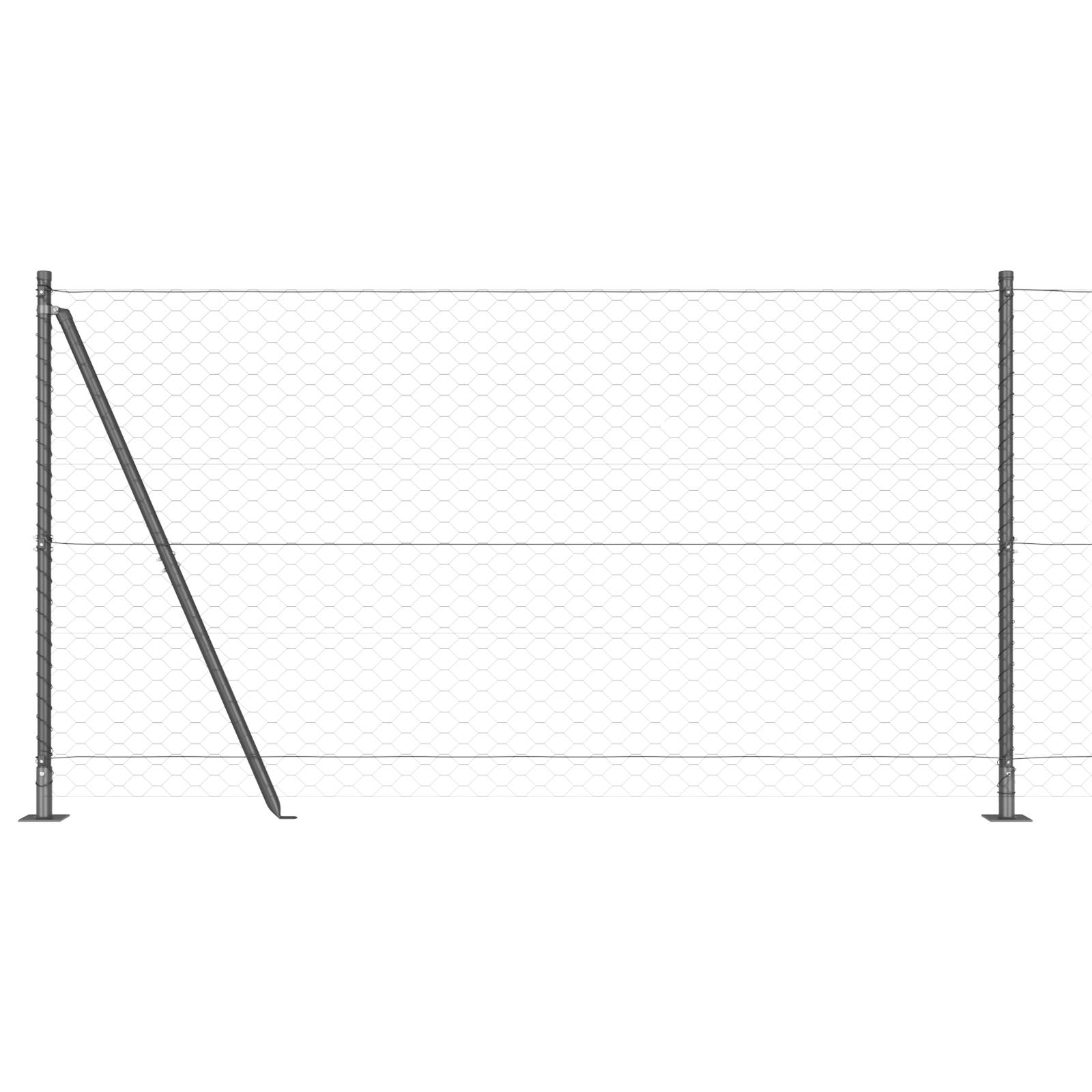 vidaXL Sechseckzaun Grau 1,2x10 m Stahl
