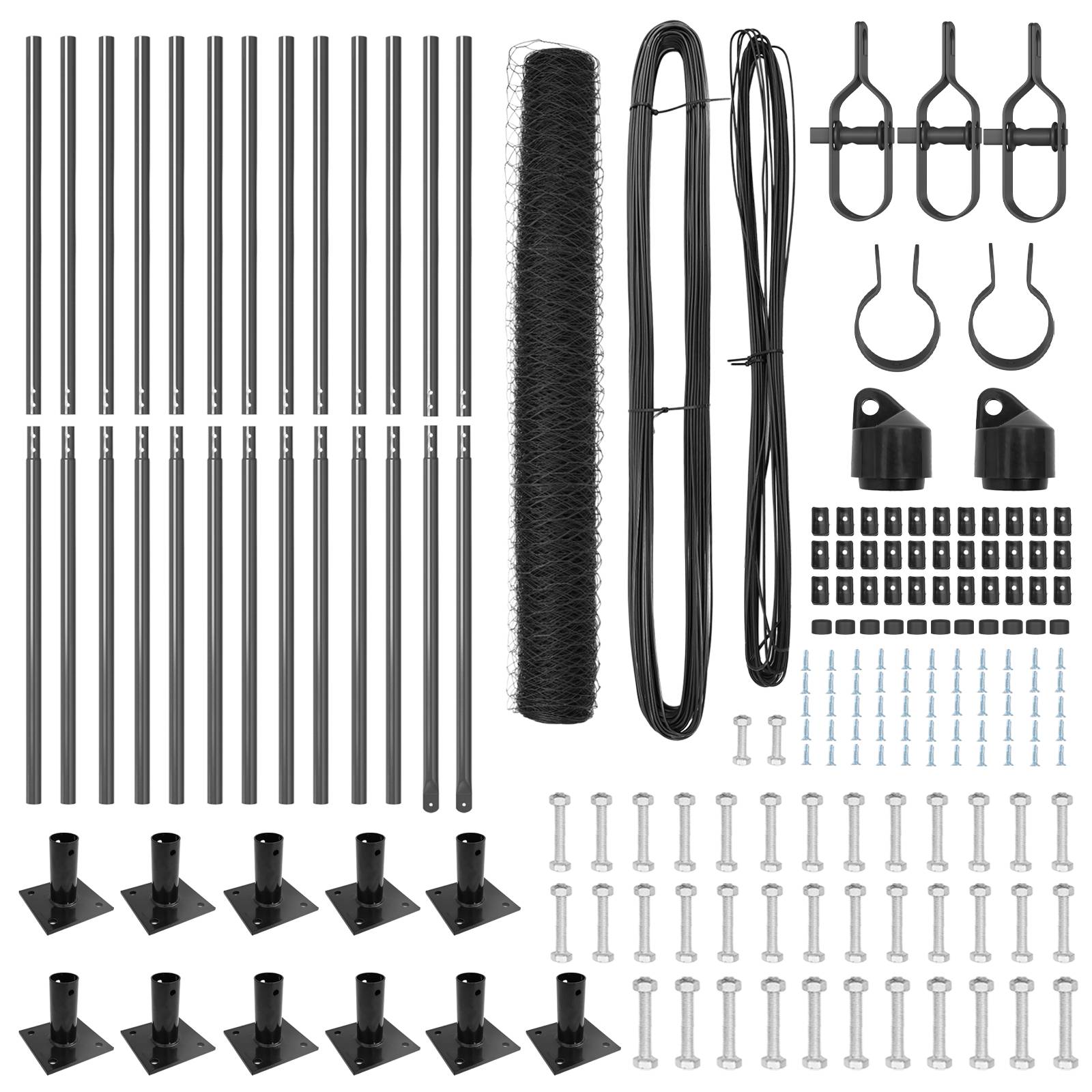 vidaXL Zaunset Set aus 2 Grau Metall 25 x 1,2 m Langlebig Außenzaun