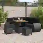 vidaXL 8-tlg. Garten-Sofagarnitur mit Kissen Schwarz Poly Rattan vidaXL 8-tlg. Garten-Sofagarnitur mit Kissen Schwarz Poly Rattan