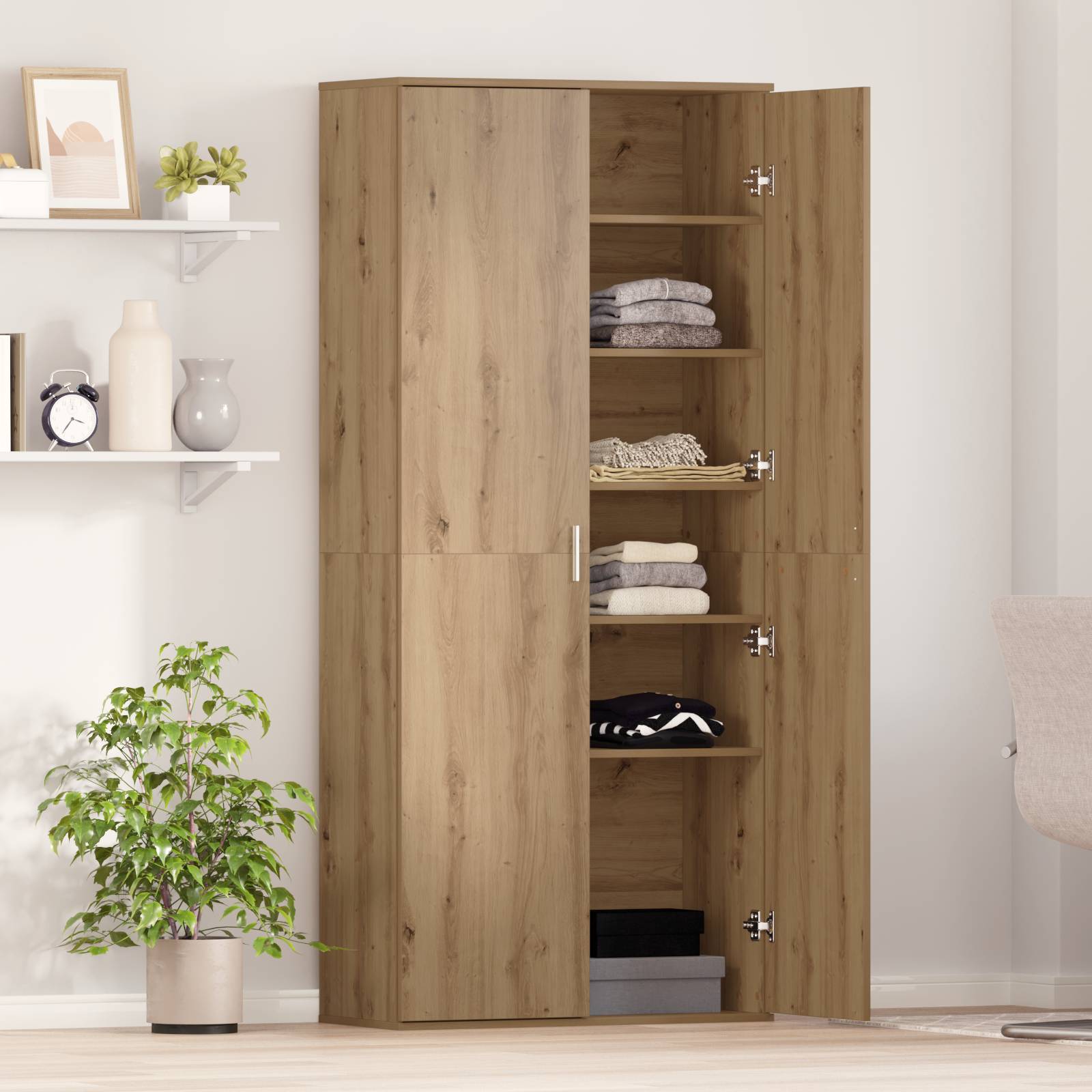 vidaXL Highboard Artisan Oak 80x35x180 cm Sperrholz